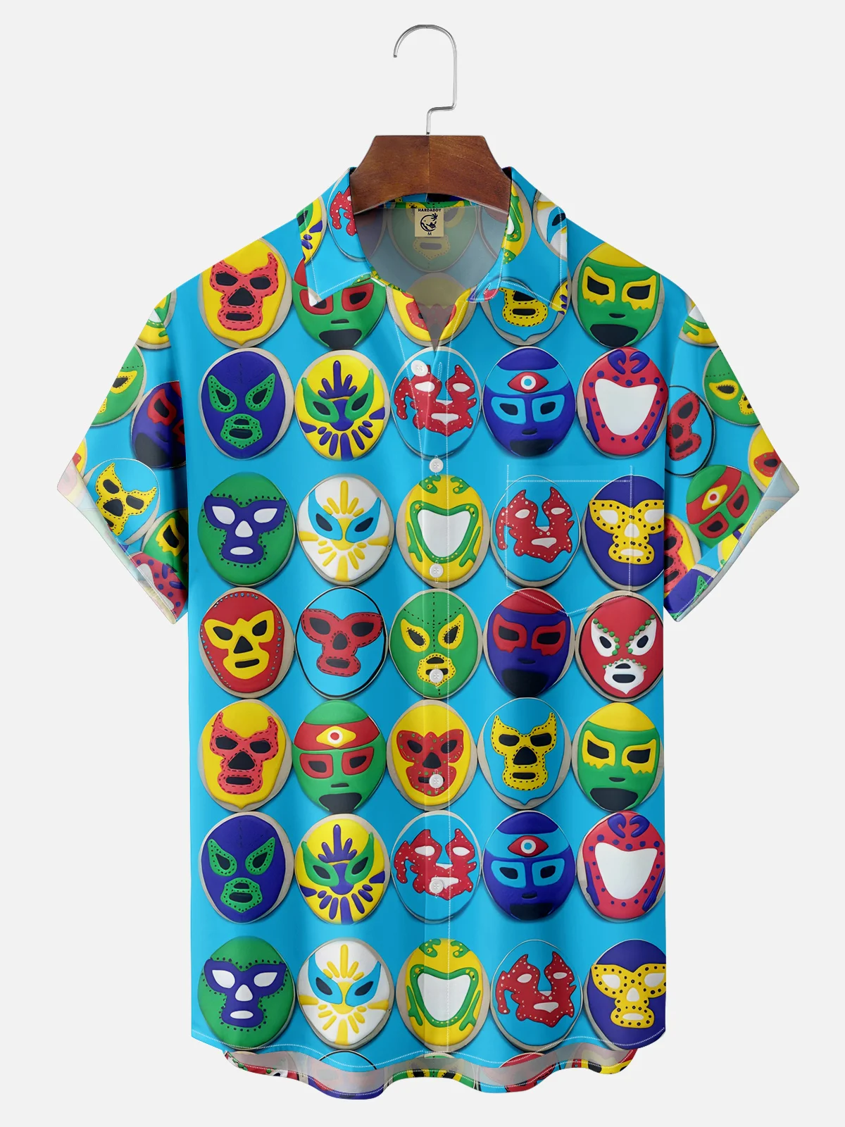 Moisture-wicking Mask Chest Pocket Hawaiian Shirt