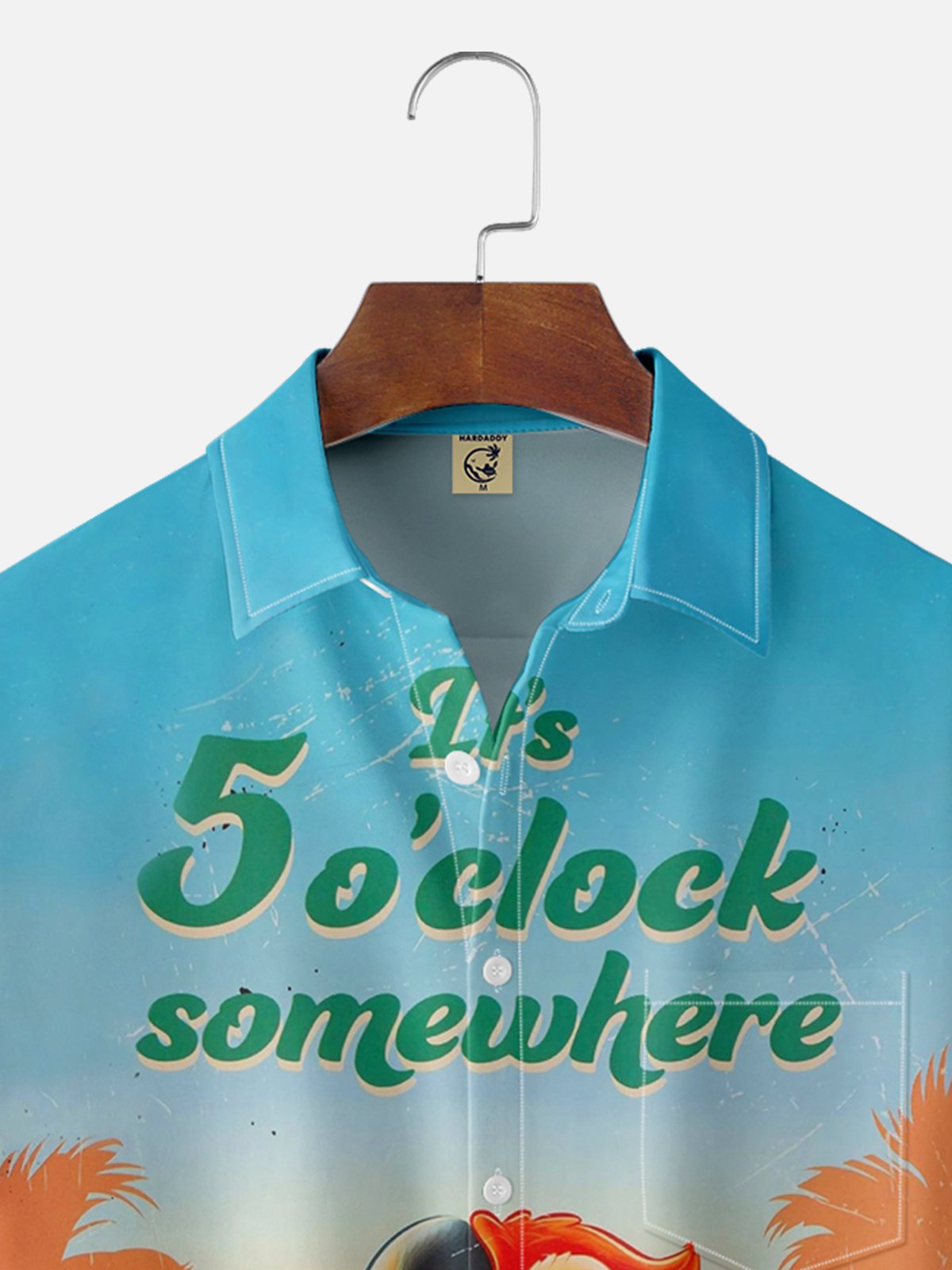 Moisture-wicking It's 5 o'clock Somewhere Chest Pocket Hawaiian Shirt