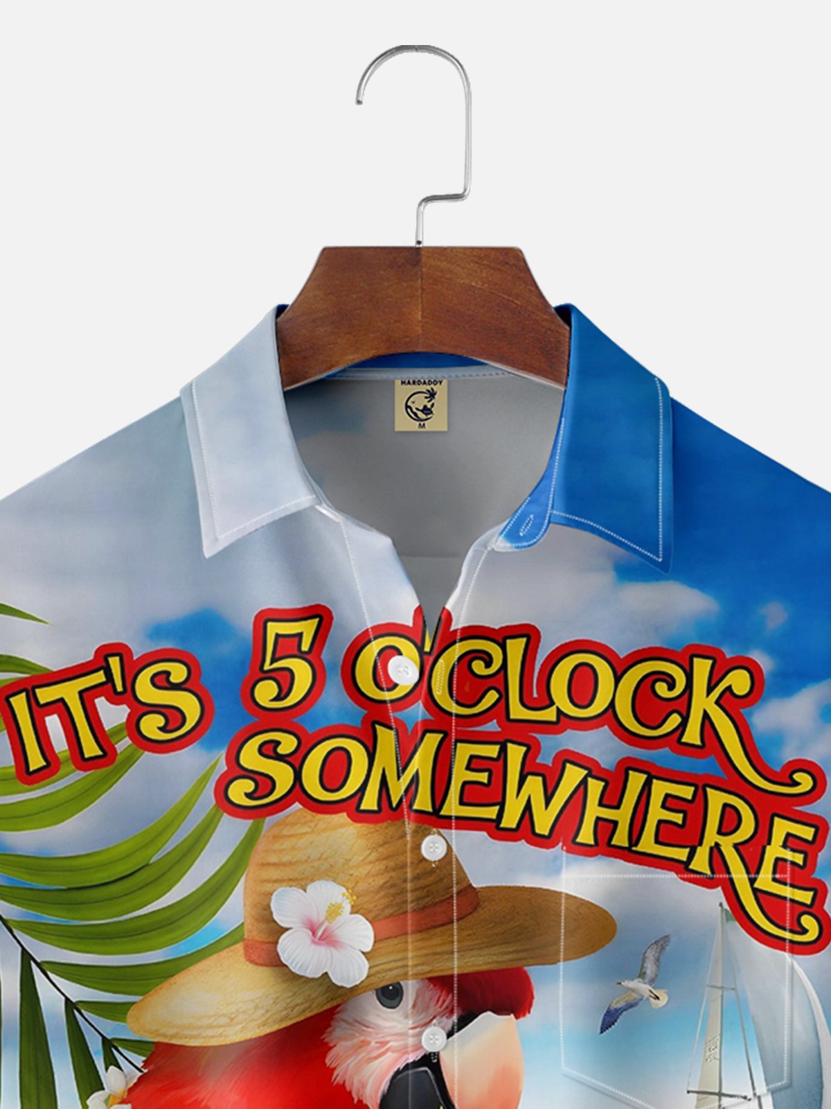 Moisture-wicking It's 5 o'clock Somewhere Chest Pocket Hawaiian Shirt