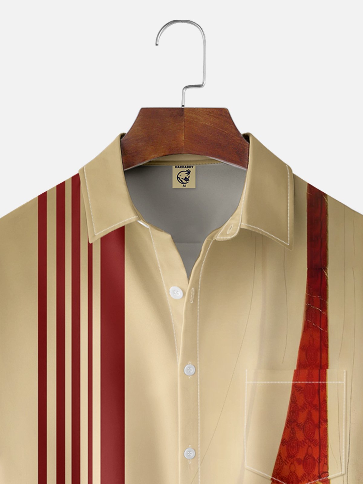 Moisture-wicking Fun Retro Painting Chest Pocket Bowling Shirt