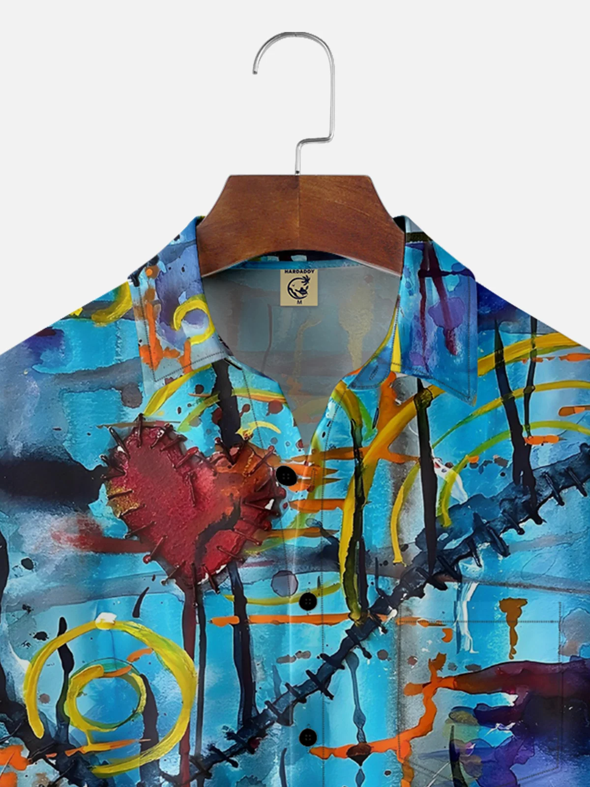 Moisture-wicking Art Abstract Oil Painting Chest Pocket Hawaiian Shirt