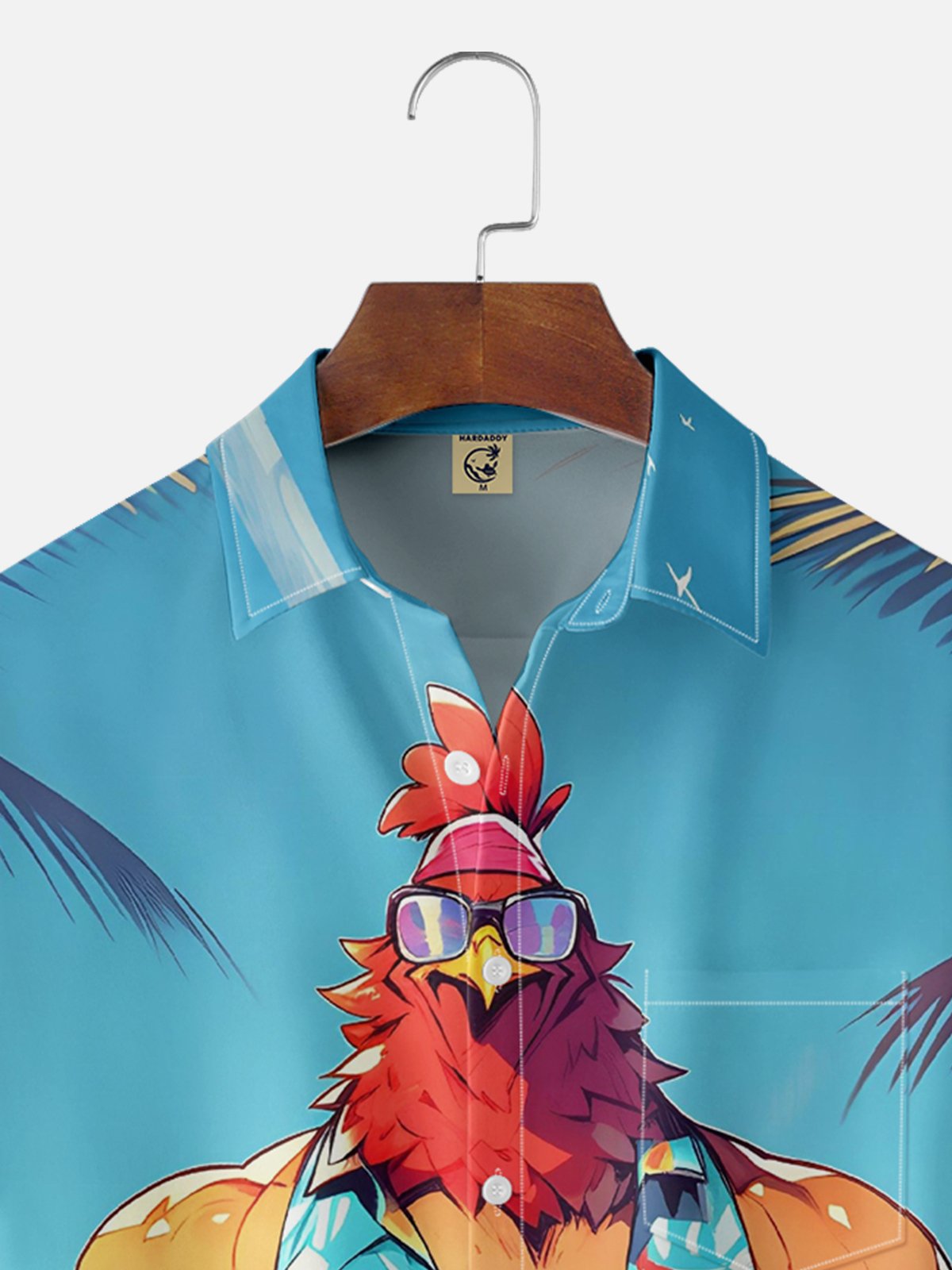 Moisture-wicking Beach Vacation Muscle Chicken Chest Pocket Hawaiian Shirt