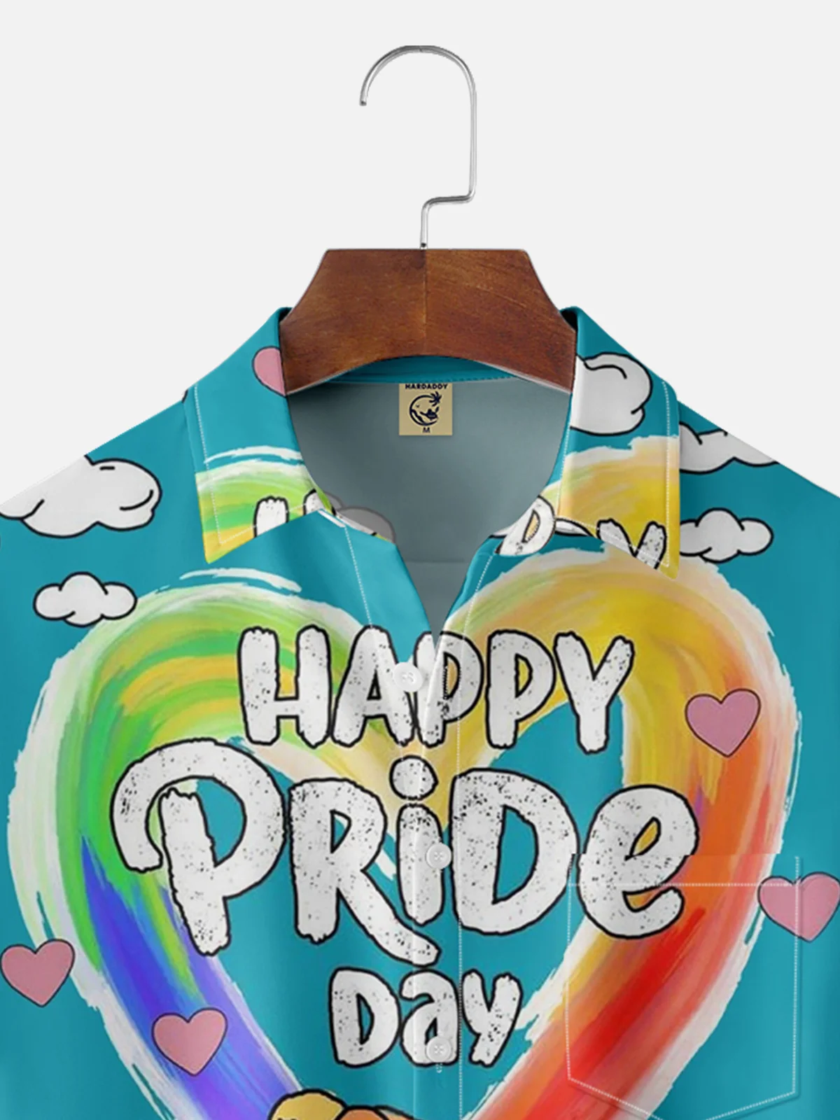 Moisture-wicking Pride Moon Chest Pocket Hawaiian Shirt