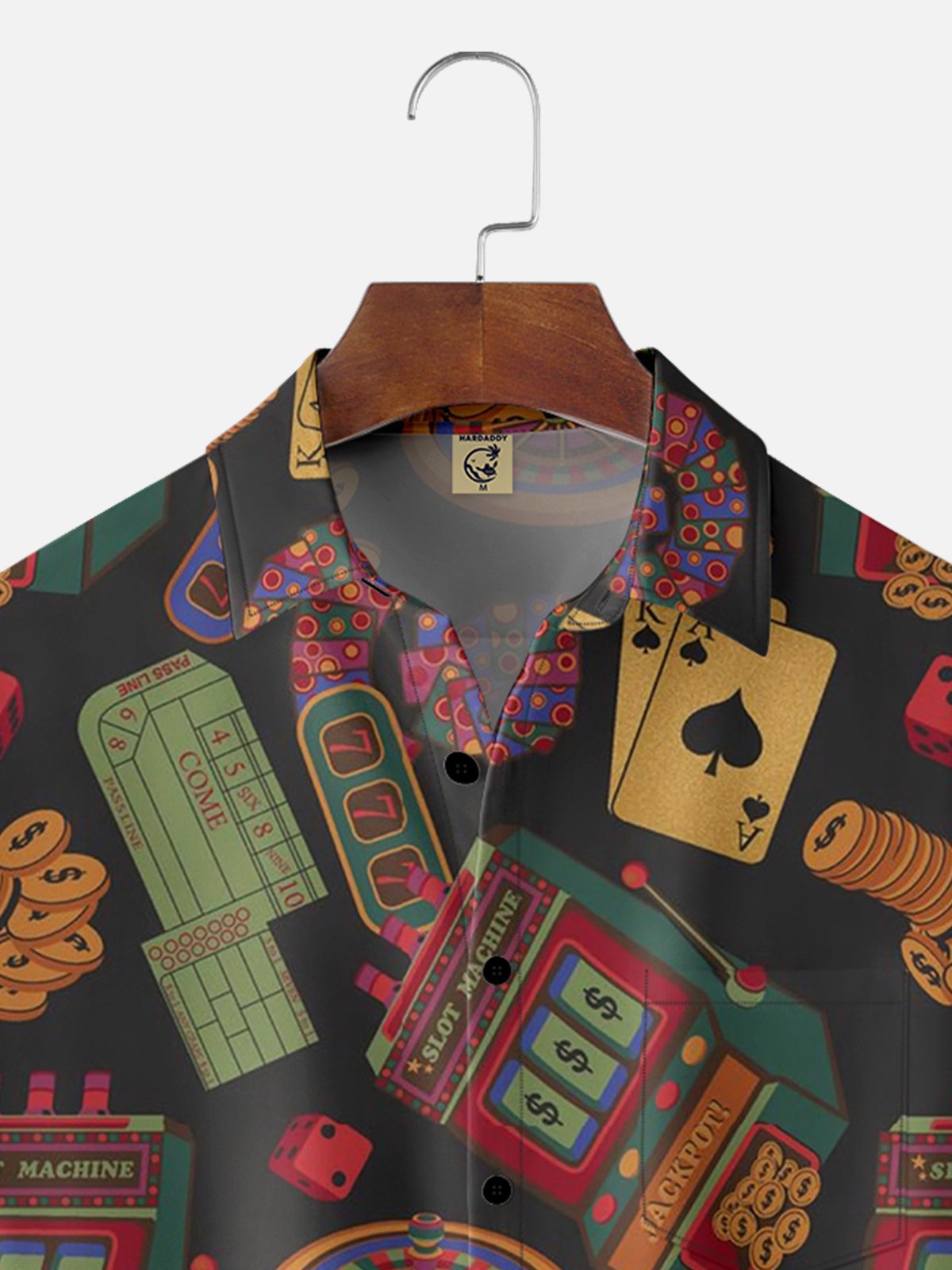 Moisture-wicking Playing Card Chest Pocket Hawaiian Shirt