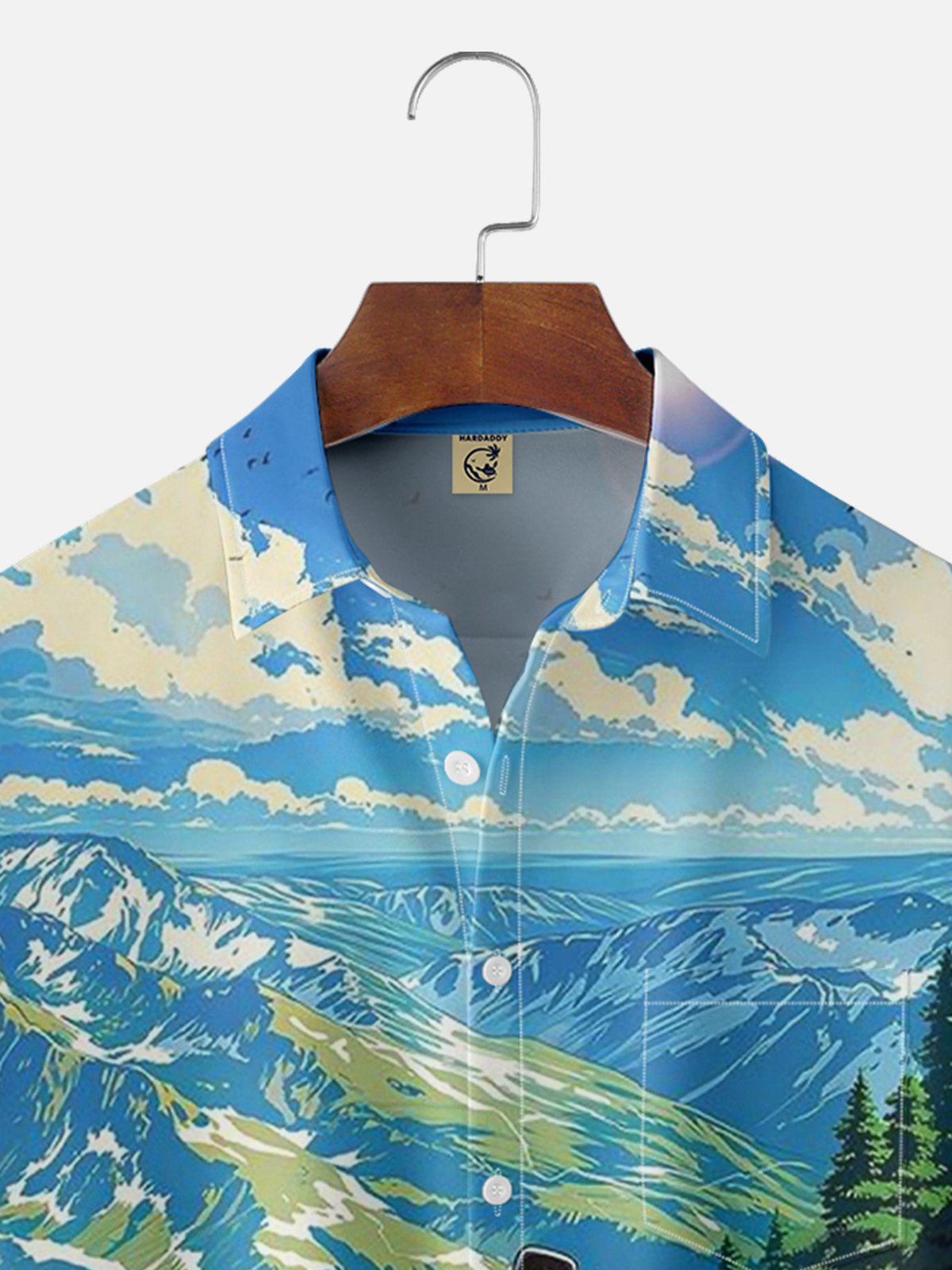 Moisture-wicking Motorcycle Painting Chest Pocket Hawaiian Shirt