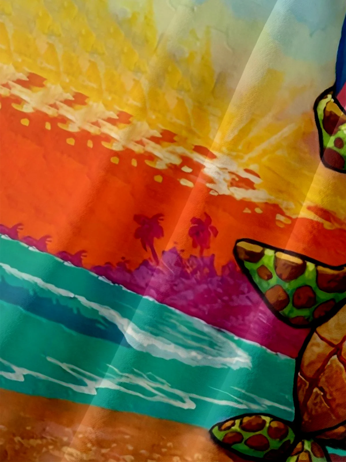 Moisture-wicking Beach Turtle Hawaiian Shirt