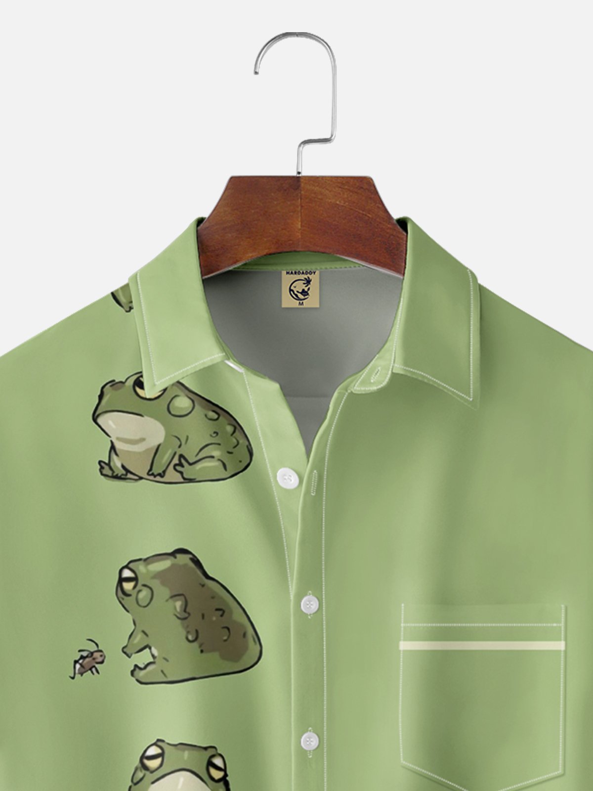 Moisture-wicking Frog Chest Pocket Bowling Shirt