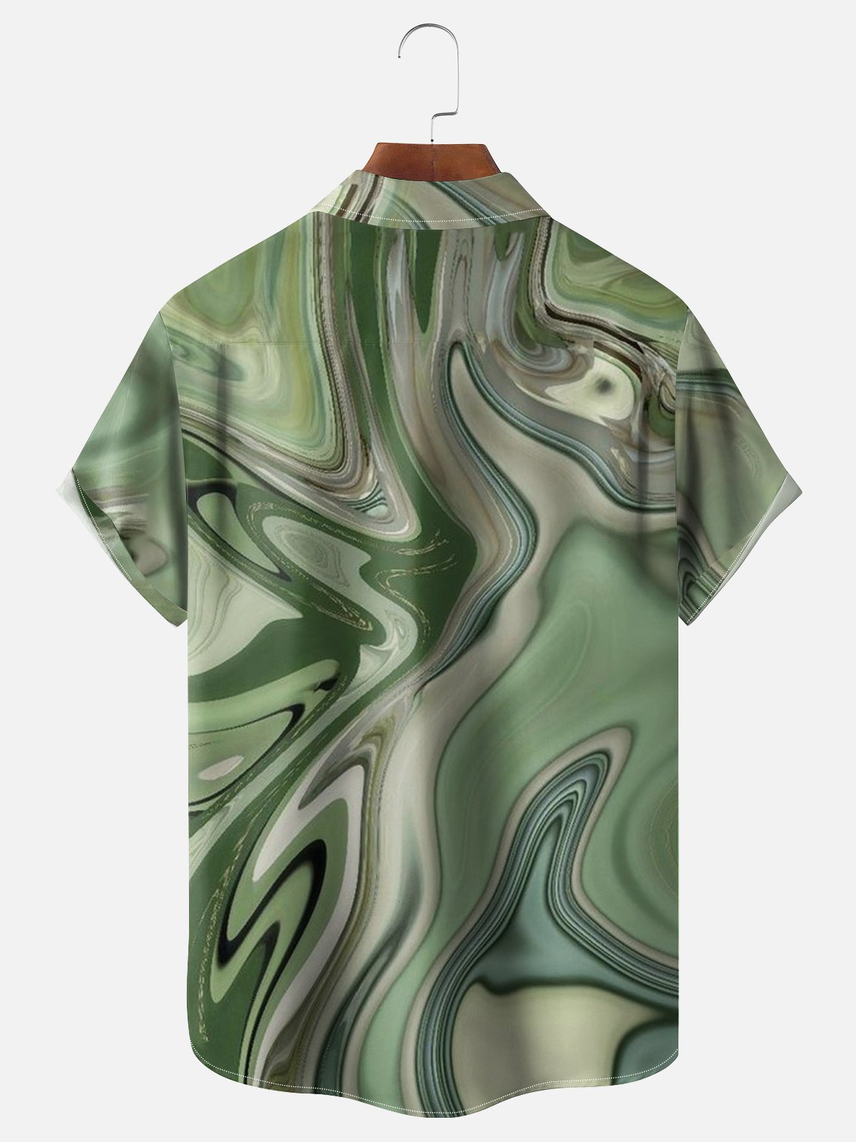 Moisture-wicking Abstract Art Chest Pocket Hawaiian Shirt