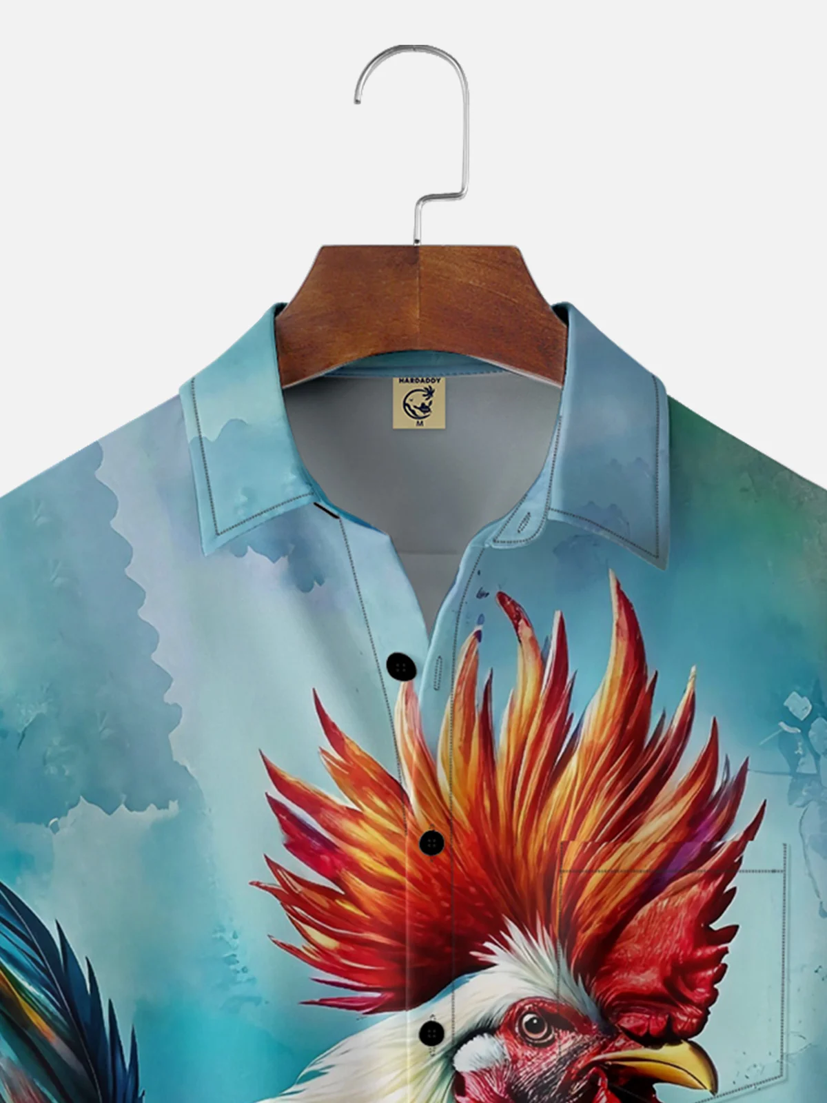 Moisture-wicking Rock Rooster Chest Pocket Hawaiian Shirt