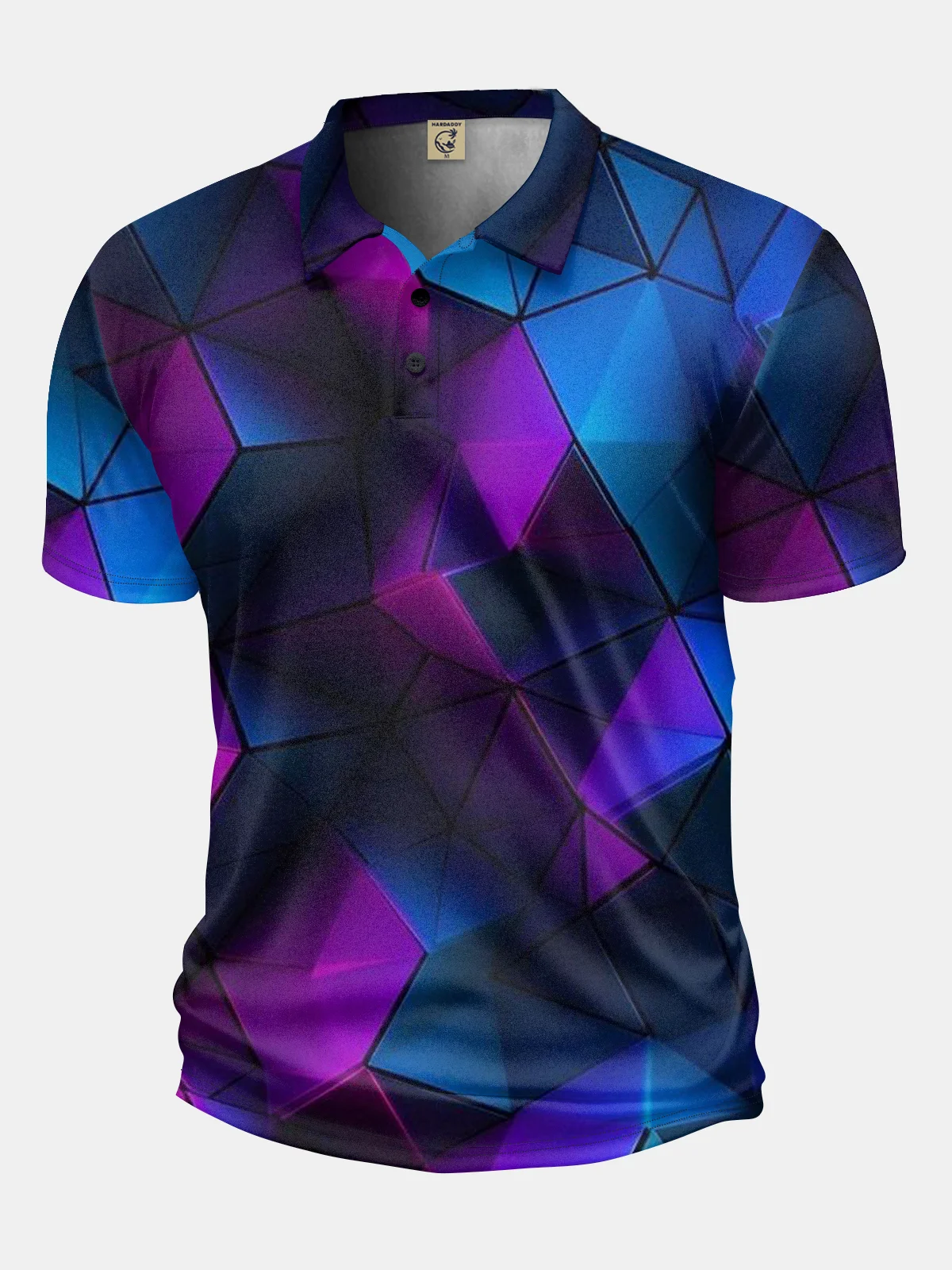 Moisture Wicking Golf Polo 3D Gradient Color Abstract Geometry