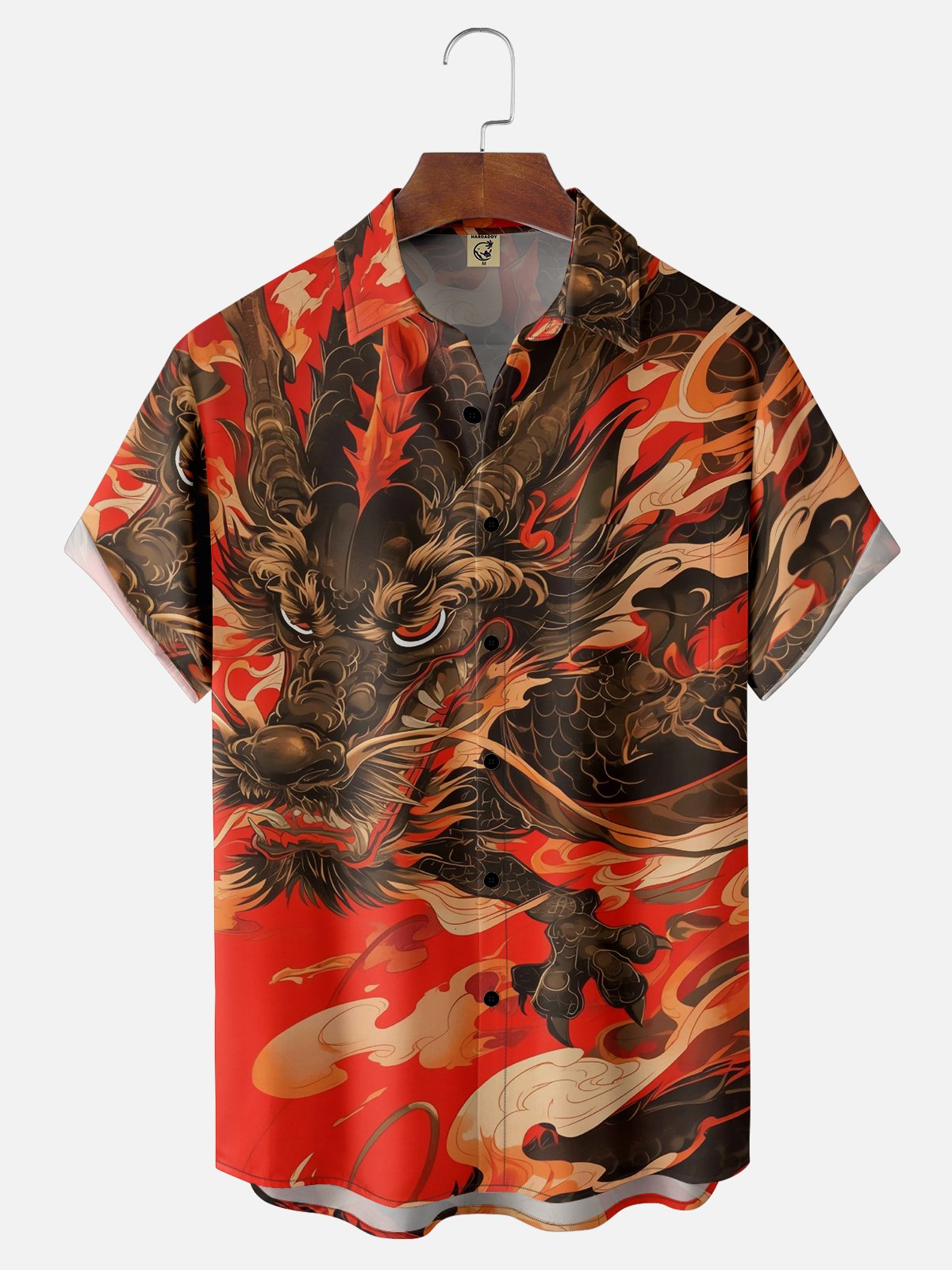 Moisture-wicking Abstract Dragon Hawaiian Shirt