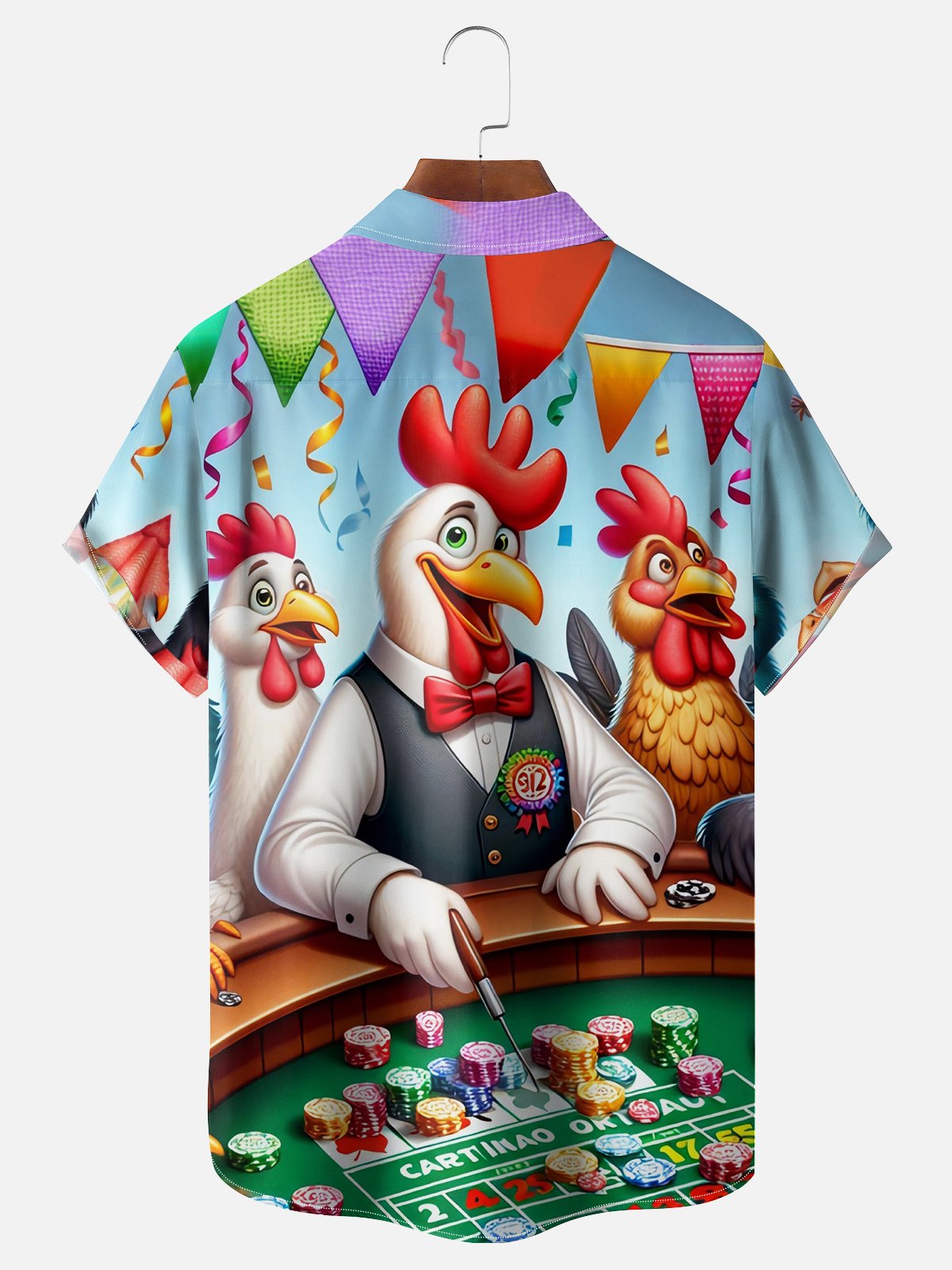 Moisture-wicking Gambling Chicken Hawaiian Shirt