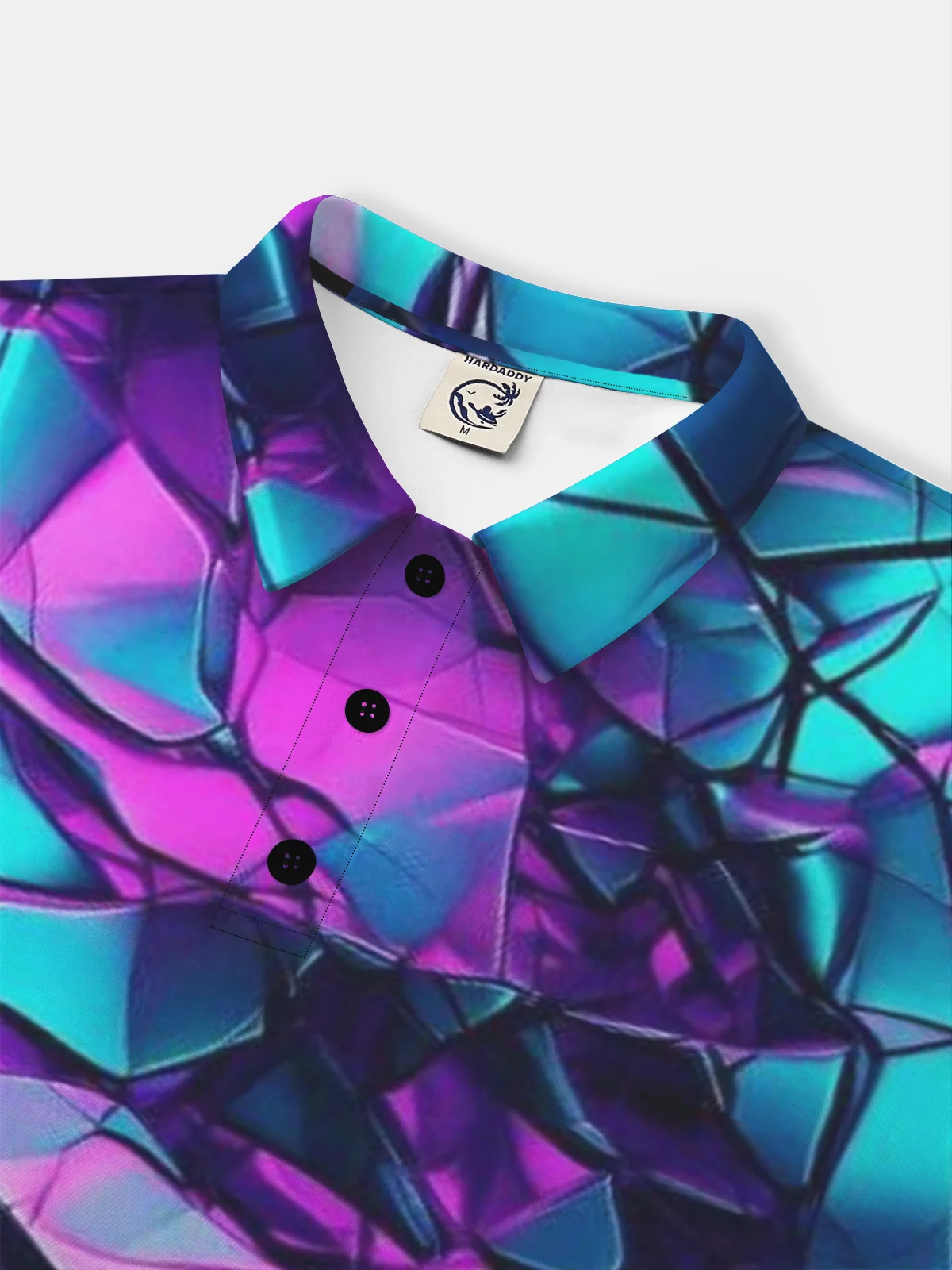 Moisture Wicking Golf Polo 3D Gradient Color Abstract Geometry