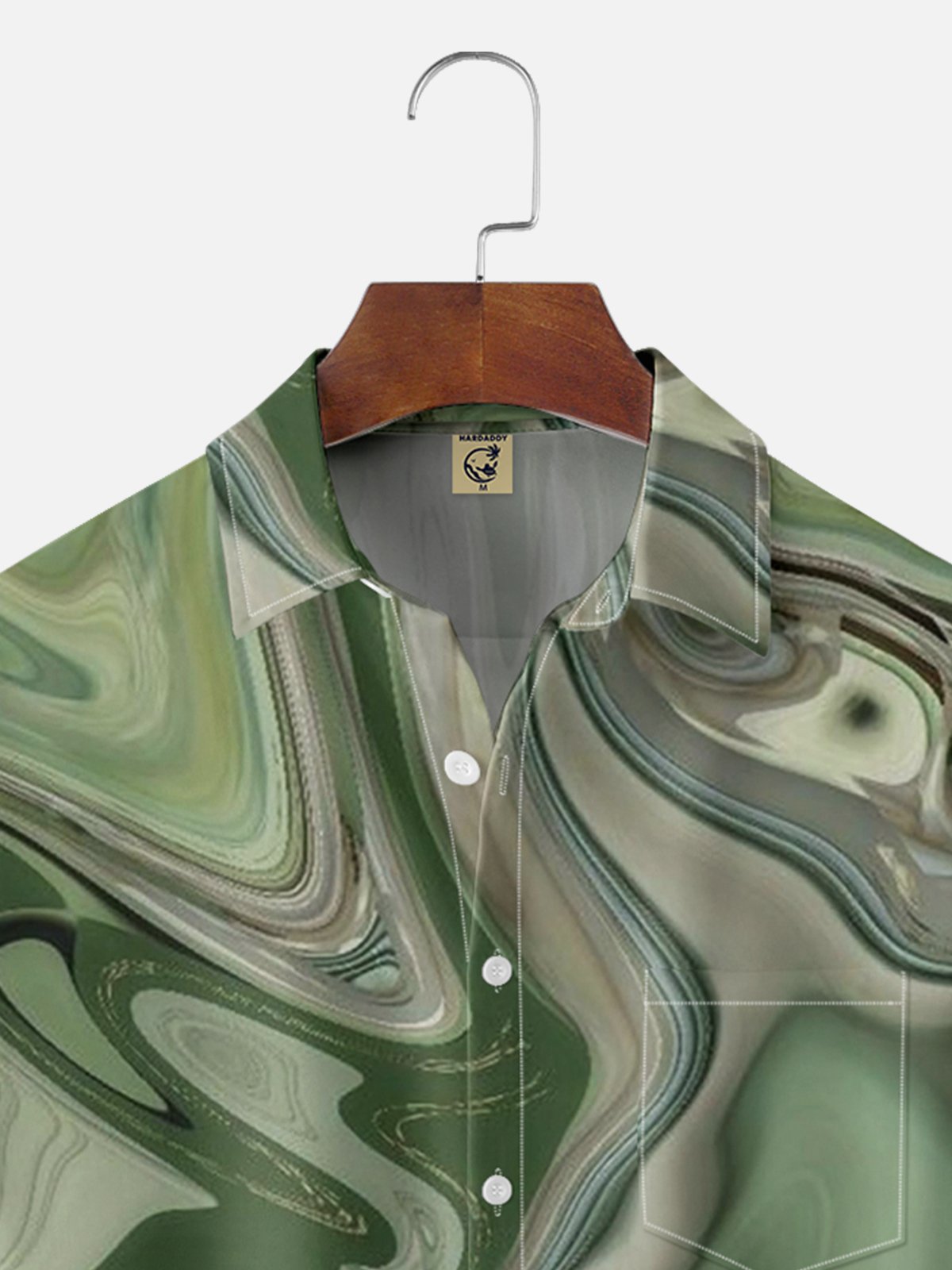 Moisture-wicking Abstract Art Chest Pocket Hawaiian Shirt