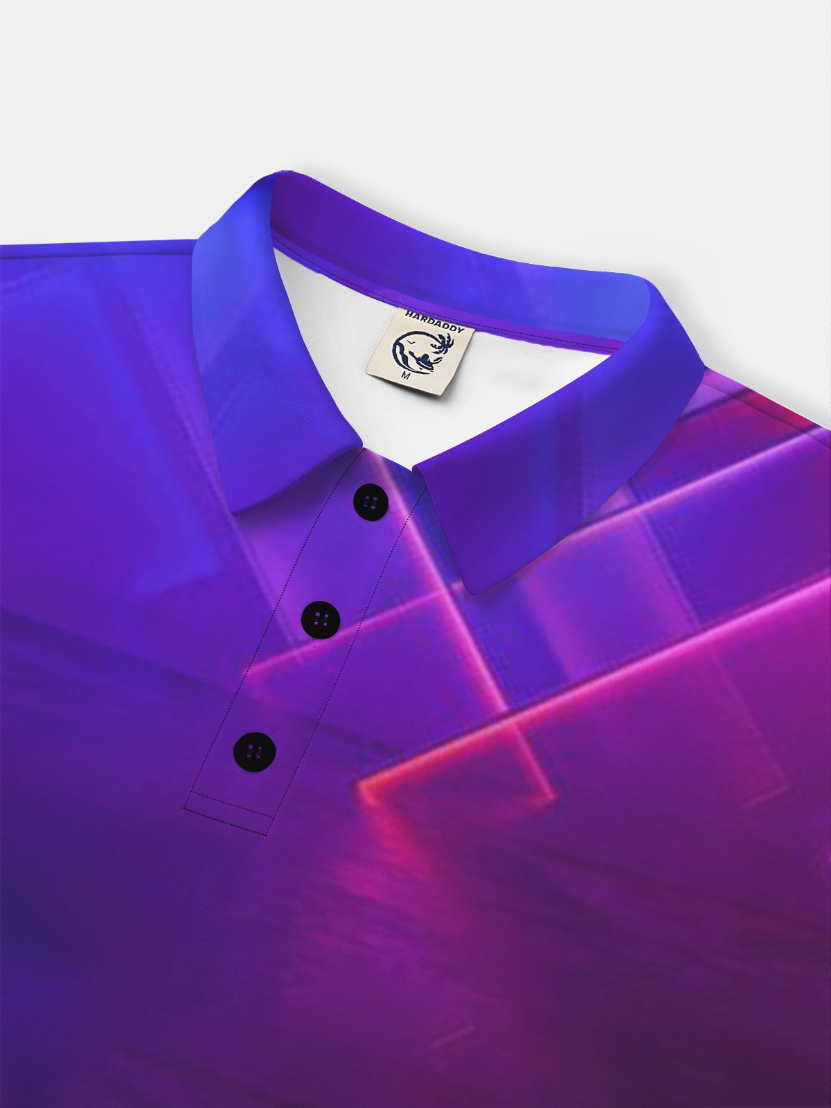 Moisture Wicking Golf Polo 3D Gradient Color Abstract Geometry