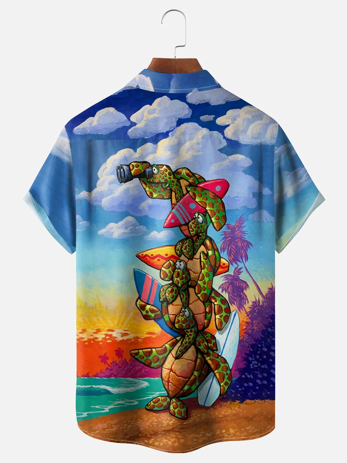 Moisture-wicking Beach Turtle Hawaiian Shirt