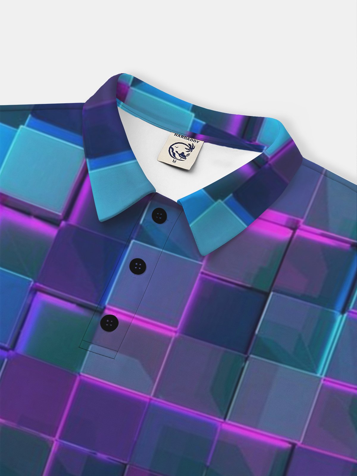 Moisture Wicking Golf Polo 3D Gradient Color Abstract Geometry