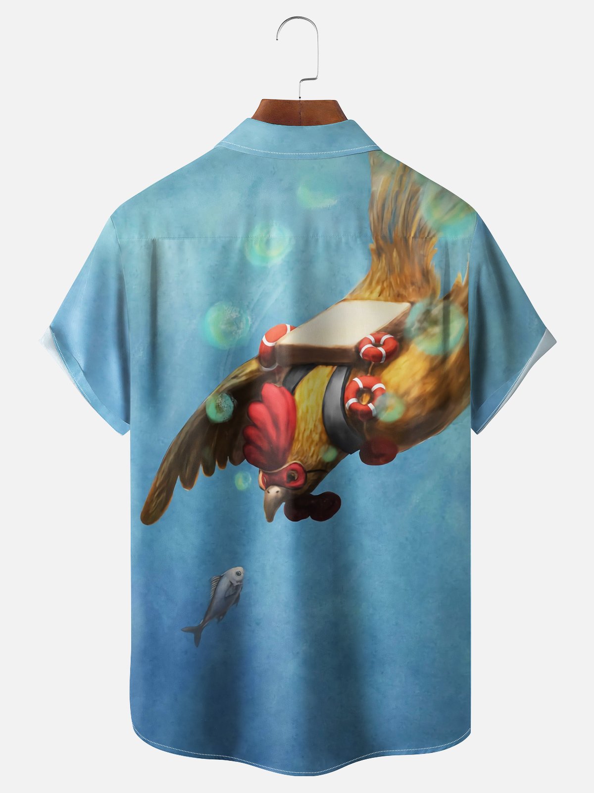 Moisture-wicking Flying Chicken Hawaiian Shirt