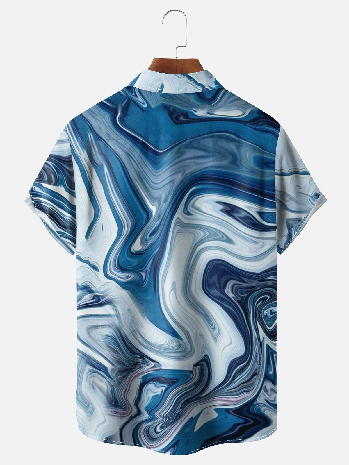 Moisture-wicking Abstract Textured Chest Pocket Hawaiian Shirt | hardaddy