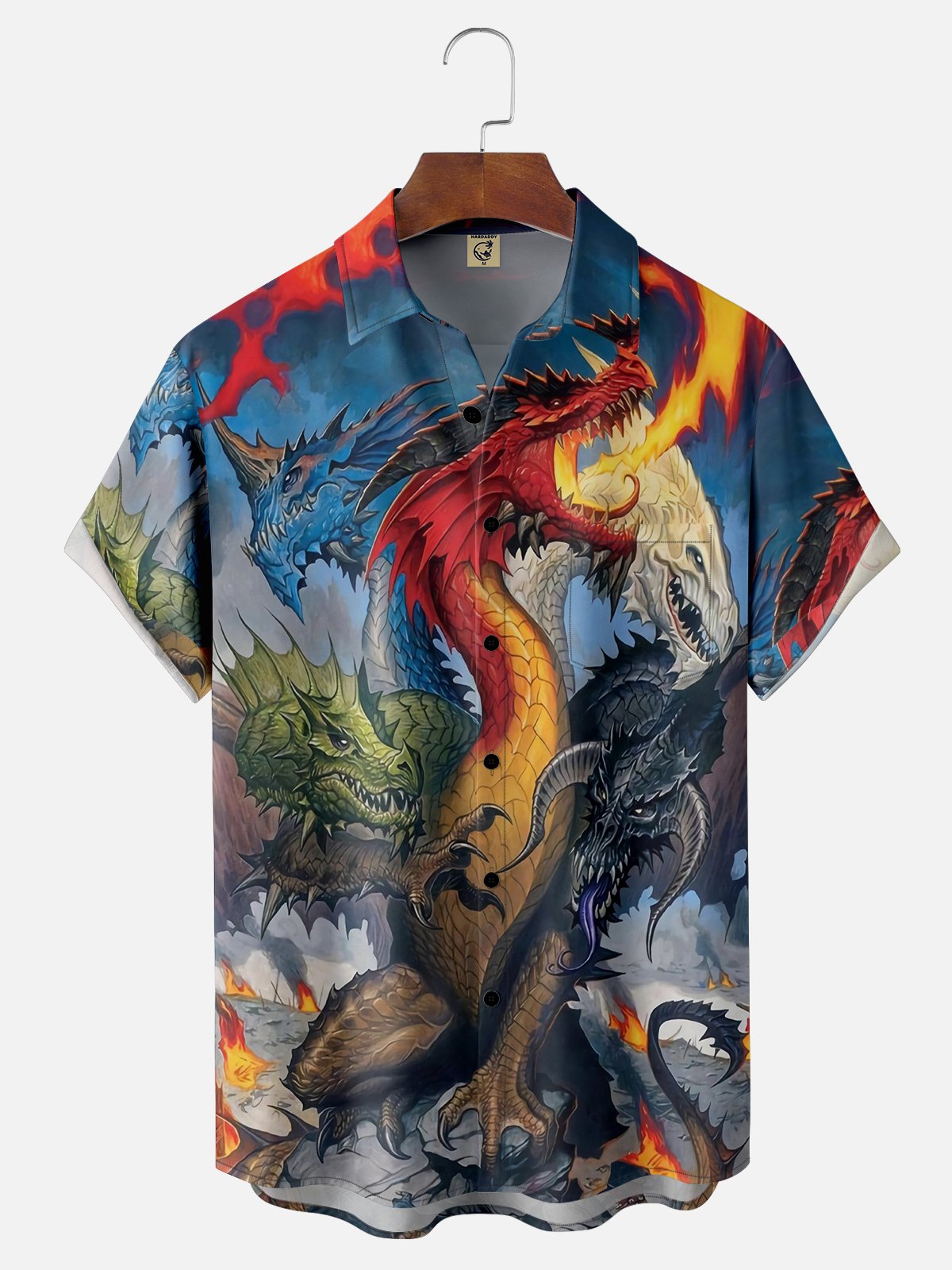 Moisture-wicking Abstract Dragon Hawaiian Shirt