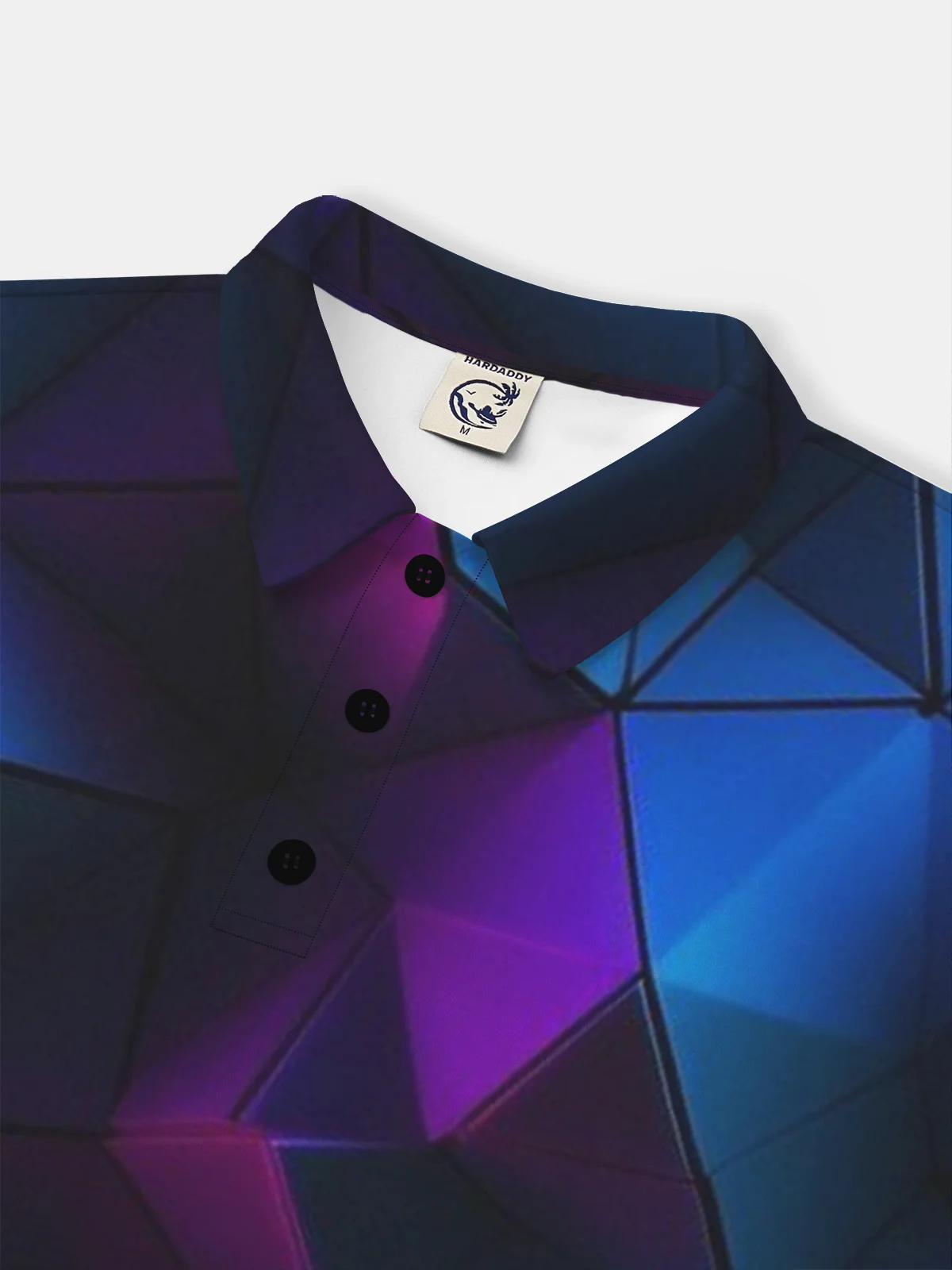 Moisture Wicking Golf Polo 3D Gradient Color Abstract Geometry