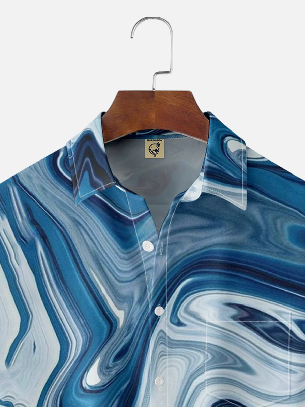 Moisture-wicking Abstract Textured Chest Pocket Hawaiian Shirt