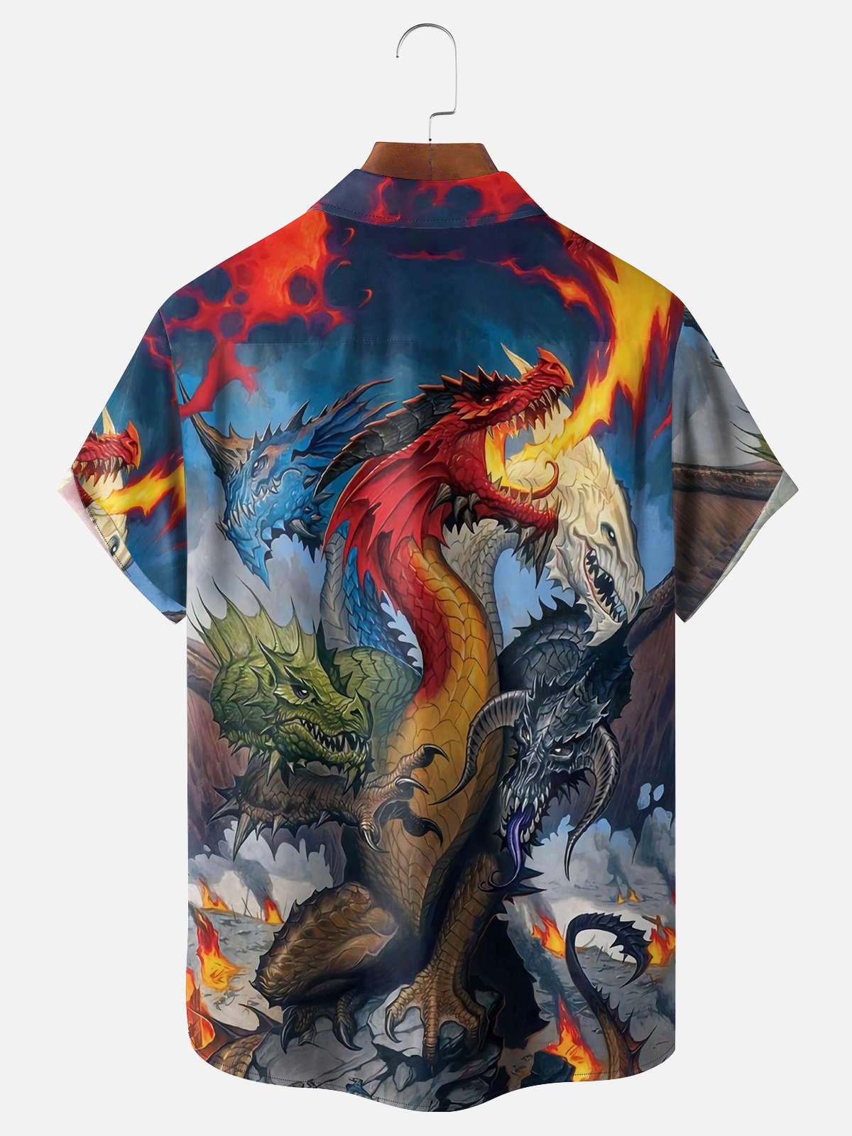 Moisture-wicking Abstract Dragon Hawaiian Shirt