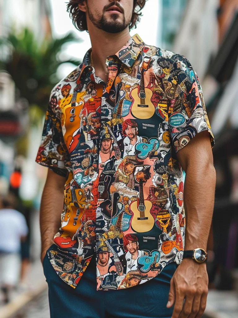 Moisture-wicking Rock Band Hawaiian Shirt