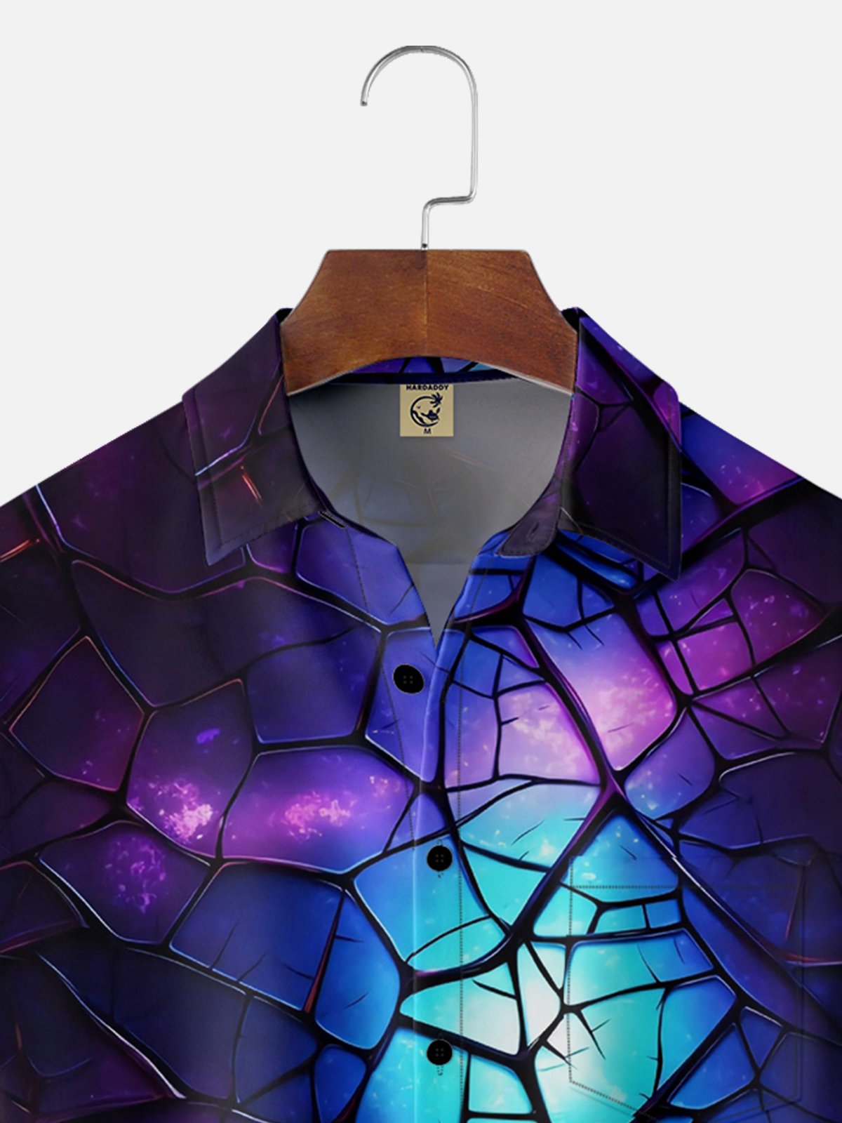 Moisture-wicking3D Gradient Color Abstract Geometry Chest Pocket Hawaiian Shirt