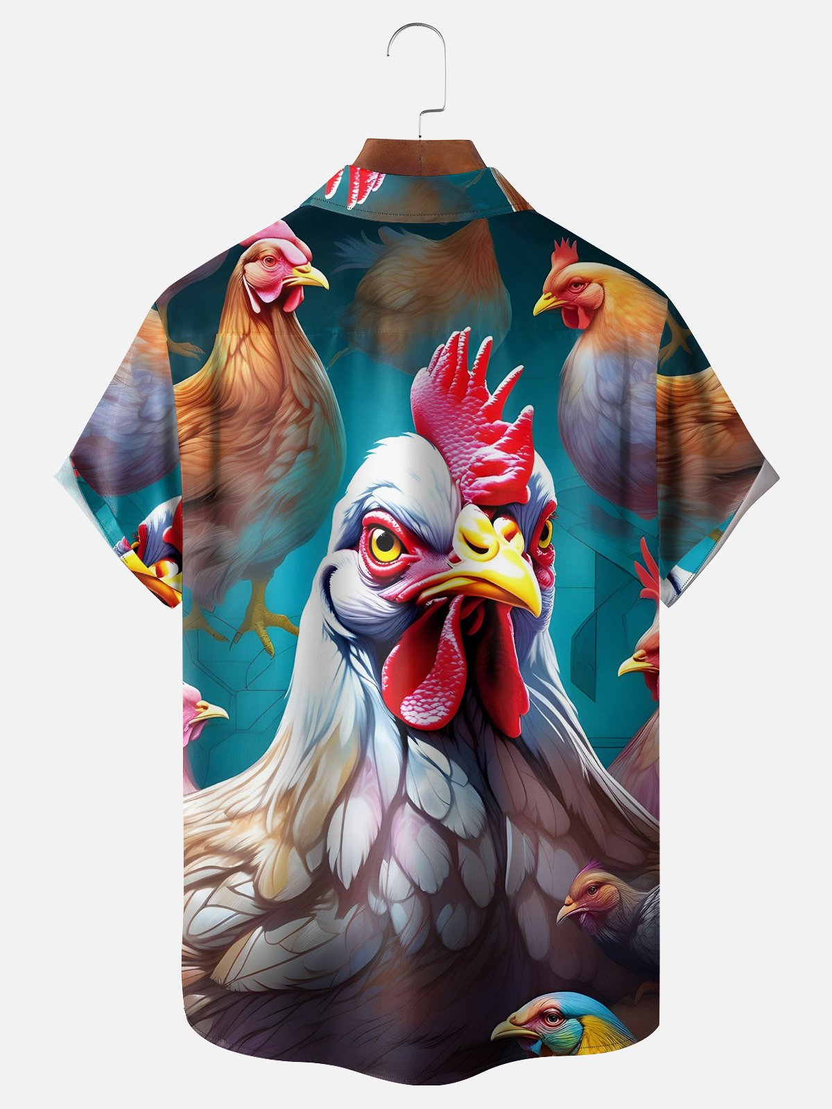 Moisture-wicking Chicken Chest Pocket Hawaiian Shirt