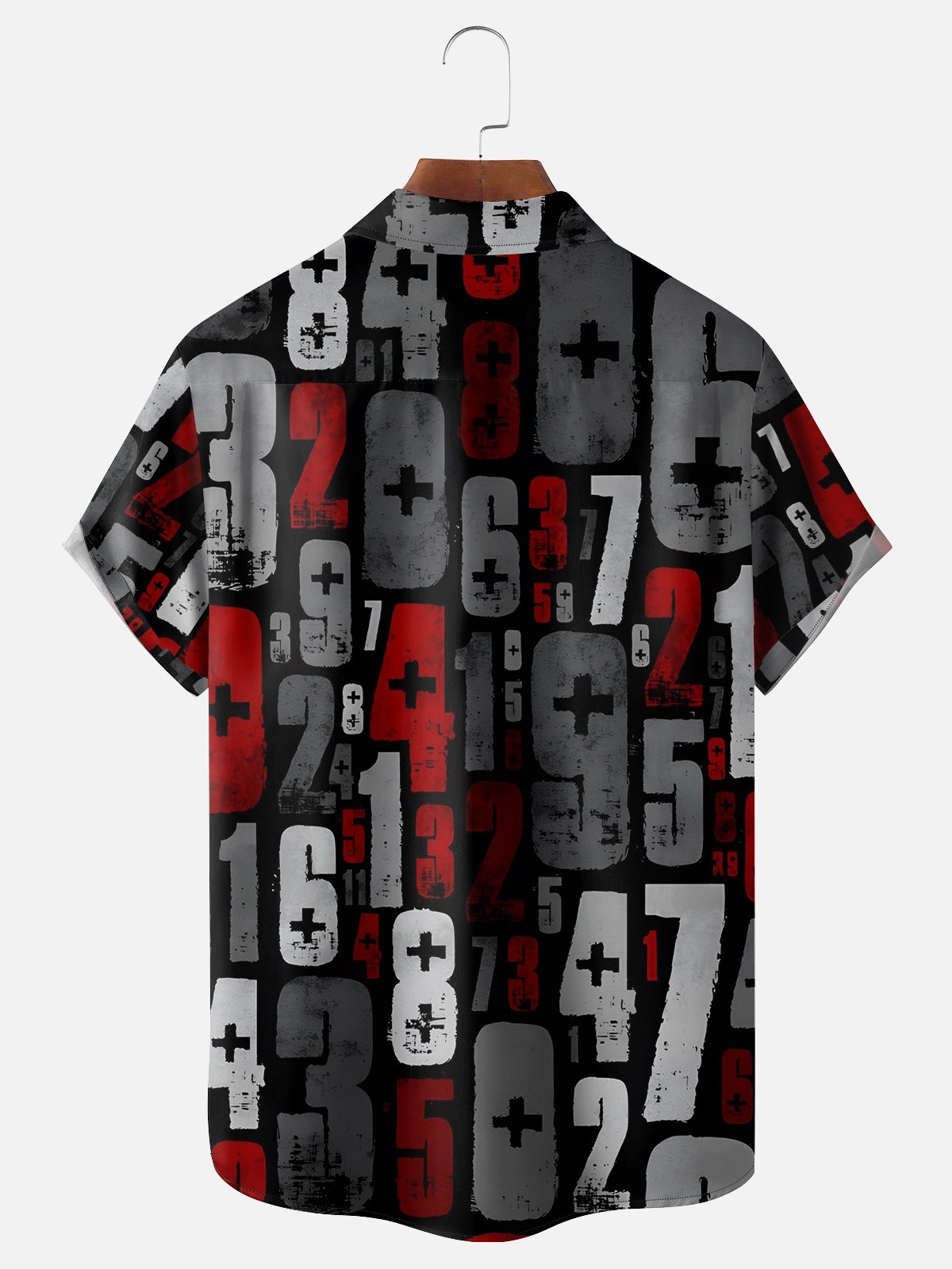 Moisture Wicking Geometric Abstract Numbers Hawaiian Shirt