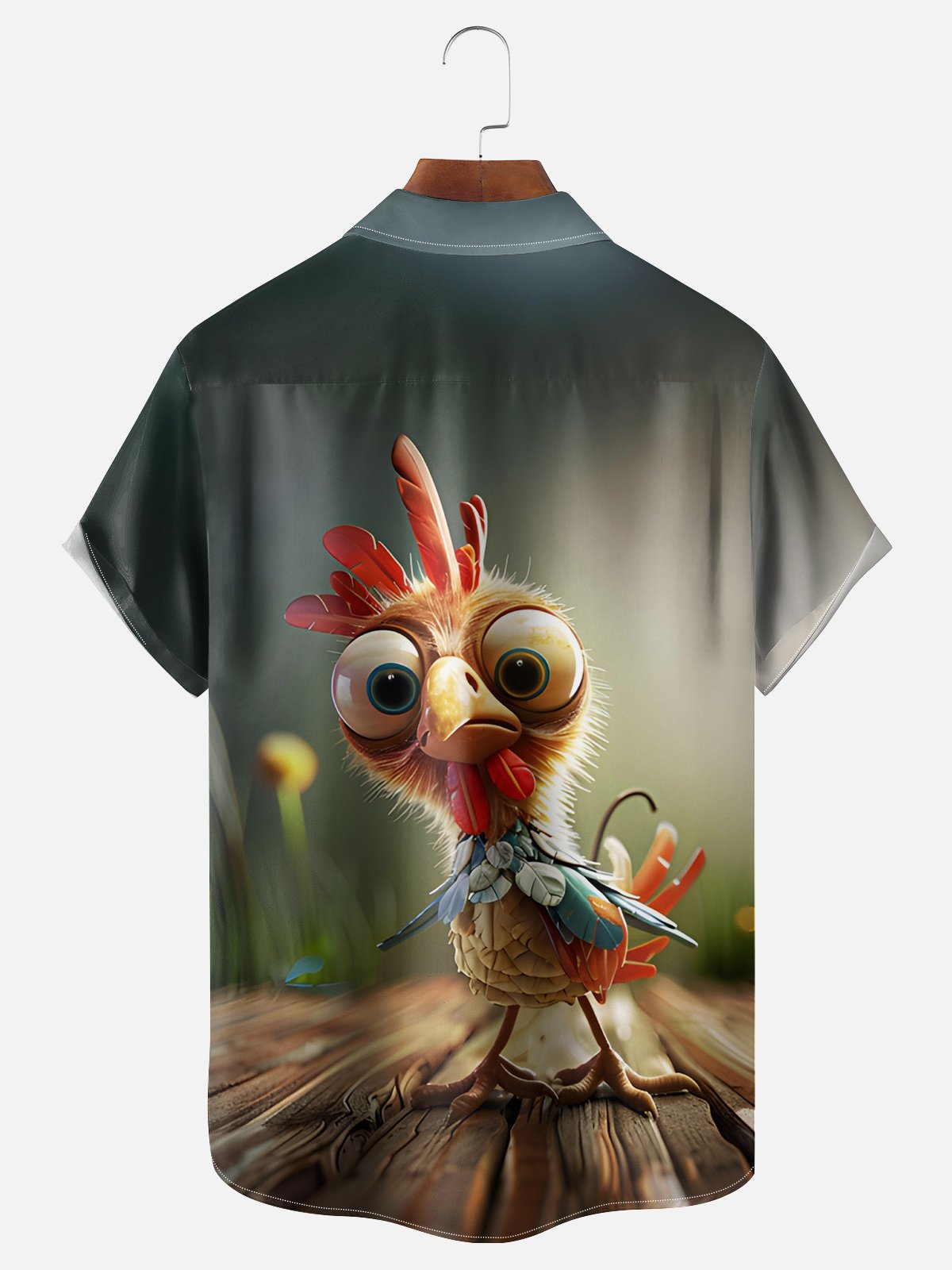 Moisture Wicking Funny Chicken Hawaiian Shirt