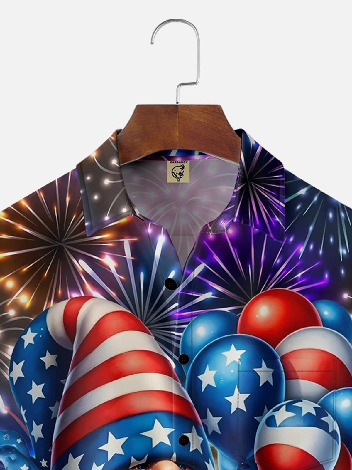 Moisture-wicking American Flag Gnome Chest Pocket Hawaiian Shirt