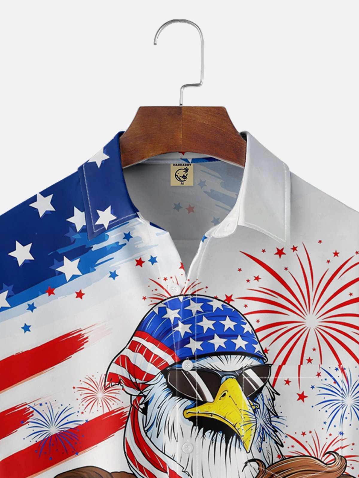 Moisture-wicking American Eagle American Flag Chest Pocket Hawaiian Shirt