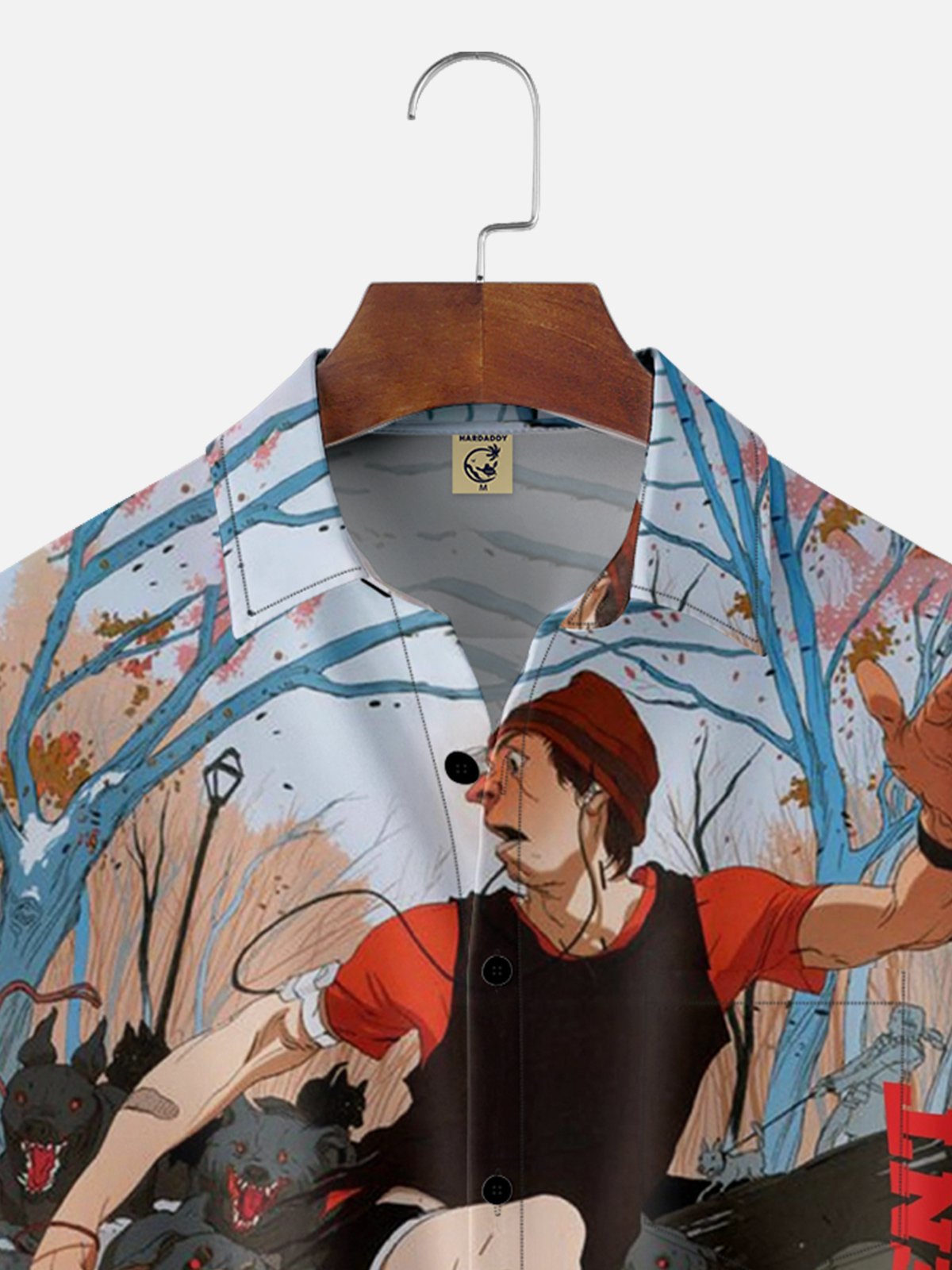 Moisture-wicking Running Day Illustration Chest Pocket Hawaiian Shirt