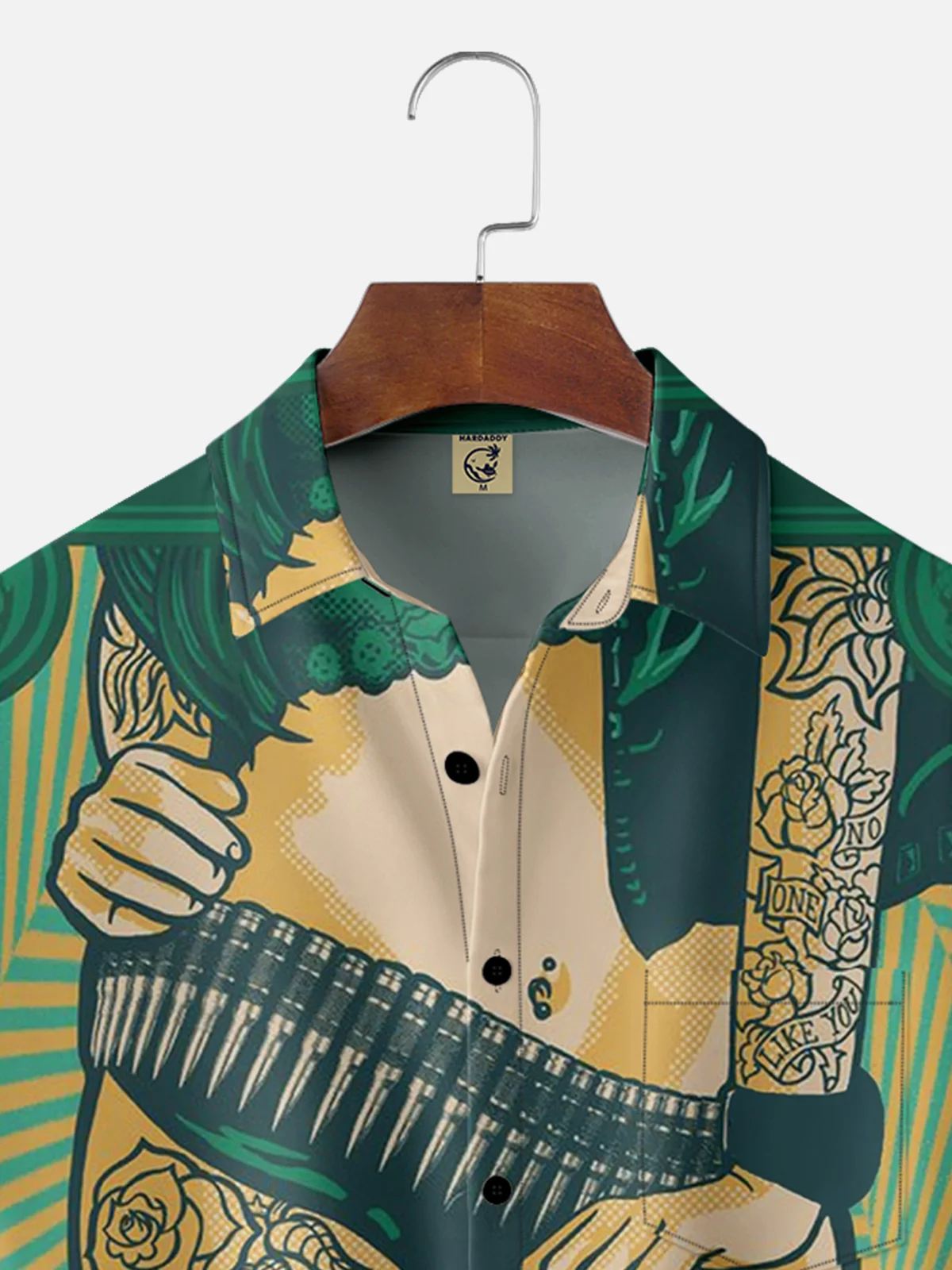 Moisture-wicking Vintage Poster Chest Pocket Hawaiian Shirt