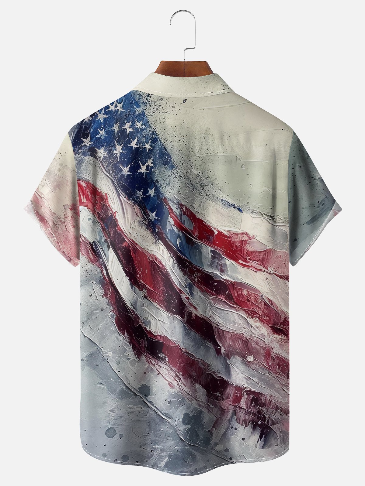 Moisture-wicking National American Flag Chest Pocket Patriotic Shirt