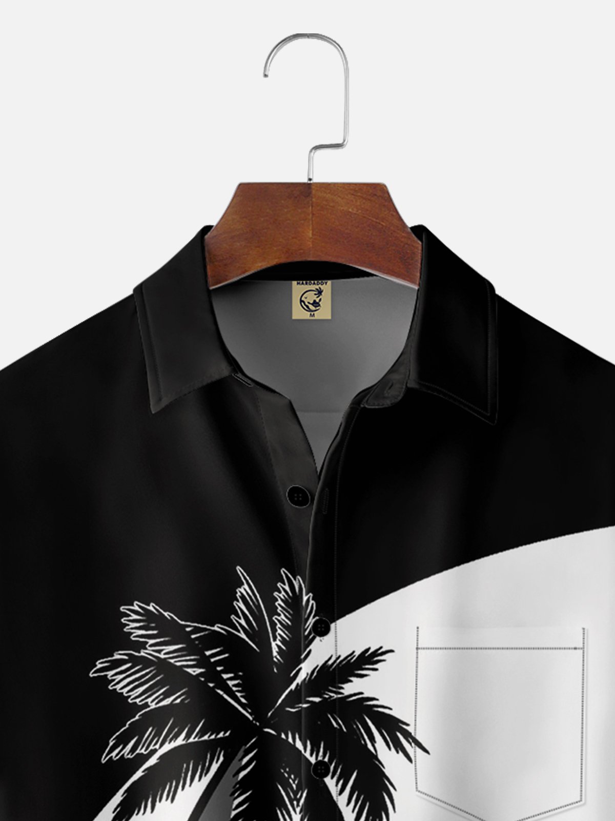 Moisture-wicking Coconut Tree Chest Pocket Hawaiian Shirt