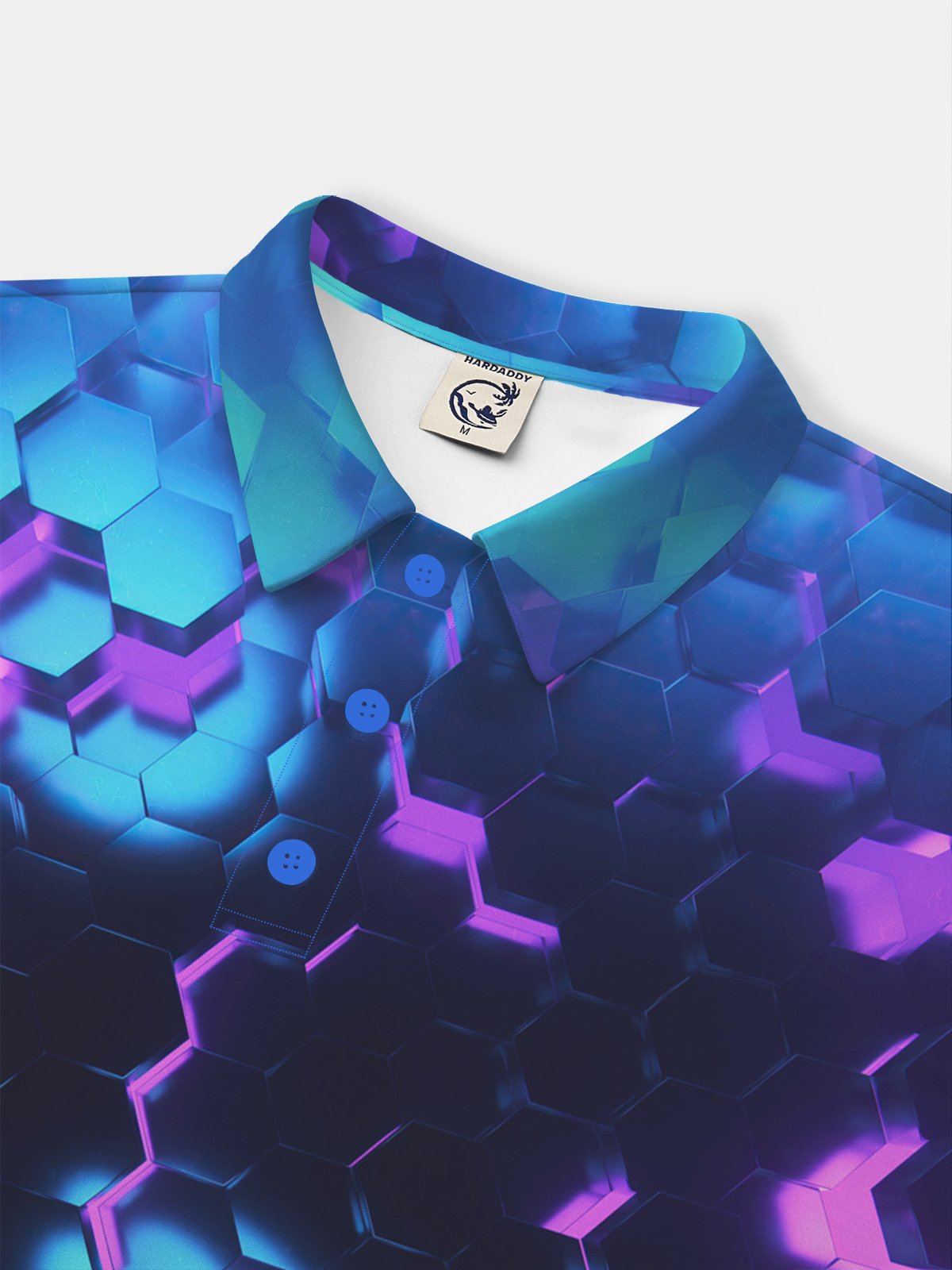 Moisture Wicking Golf Polo 3D Gradient Color Abstract Mechanical Geometry