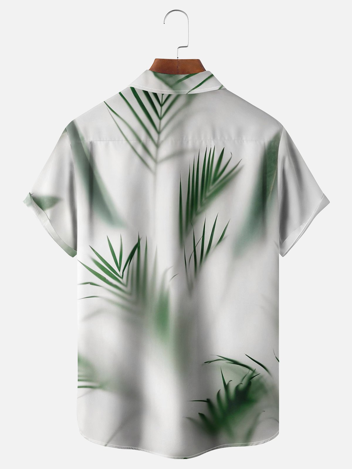 Moisture-wicking Palm Botanical Print Chest Pocket Hawaiian Shirt