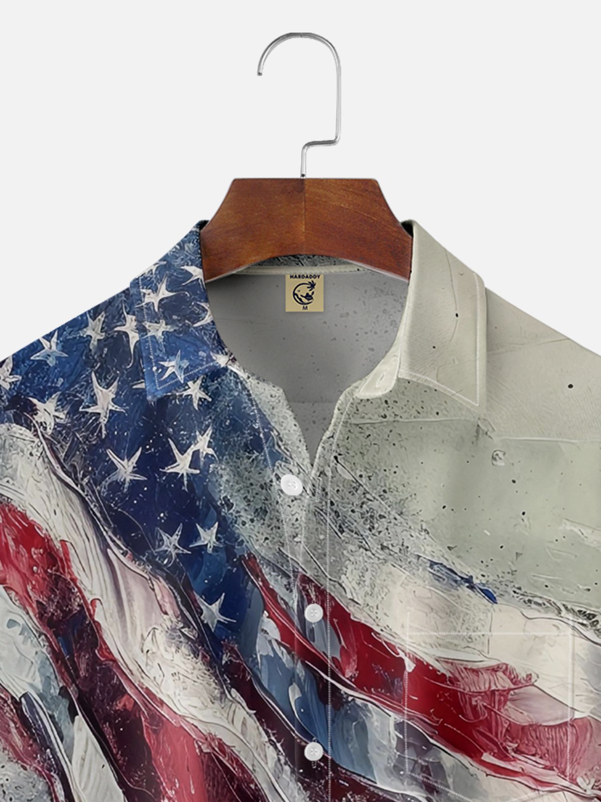 Moisture-wicking National American Flag Chest Pocket Patriotic Shirt