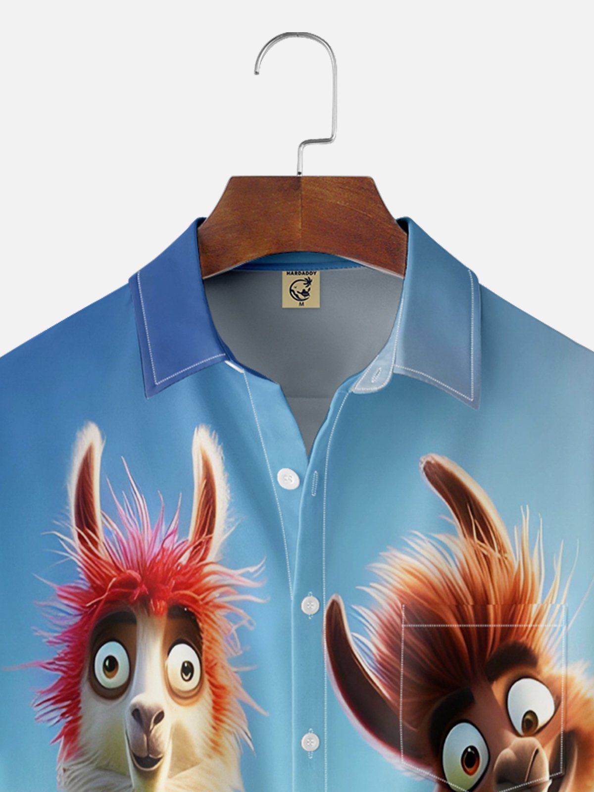 Moisture-wicking Funny Alpaca Chest Pocket Hawaiian Shirt