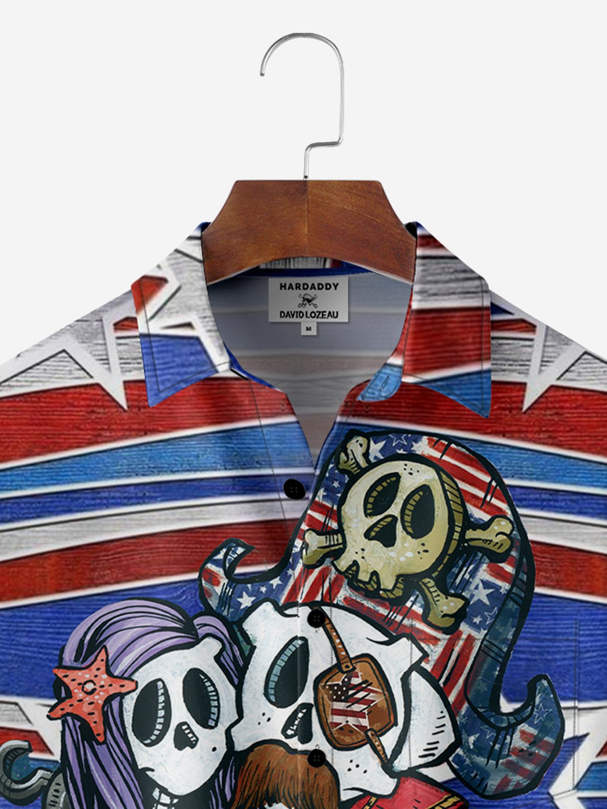 Captain and American Flag Hawaiian Shirt By David Lozeau