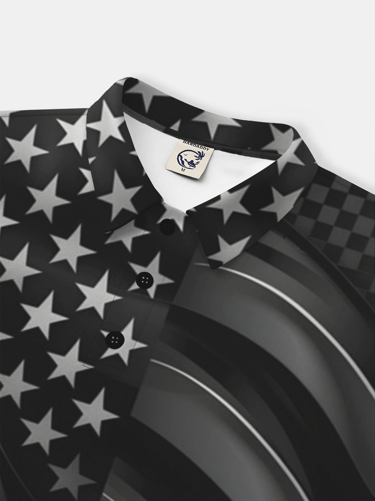 Moisture Wicking Golf Polo 3D Gradient Abstract American Flag