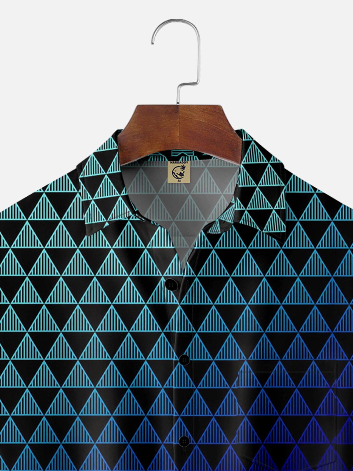 Moisture-Wicking Geometric Gradient Check Hawaiian Shirt