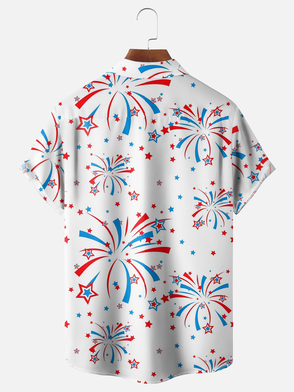 Moisture-wicking USA Independence Day Chest Pocket Hawaiian Shirt