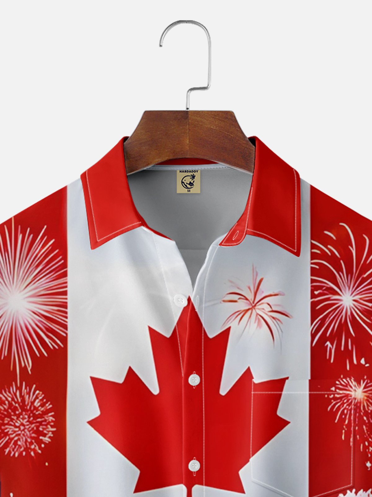 Moisture-wicking Canada Day Chest Pocket Hawaiian Shirt