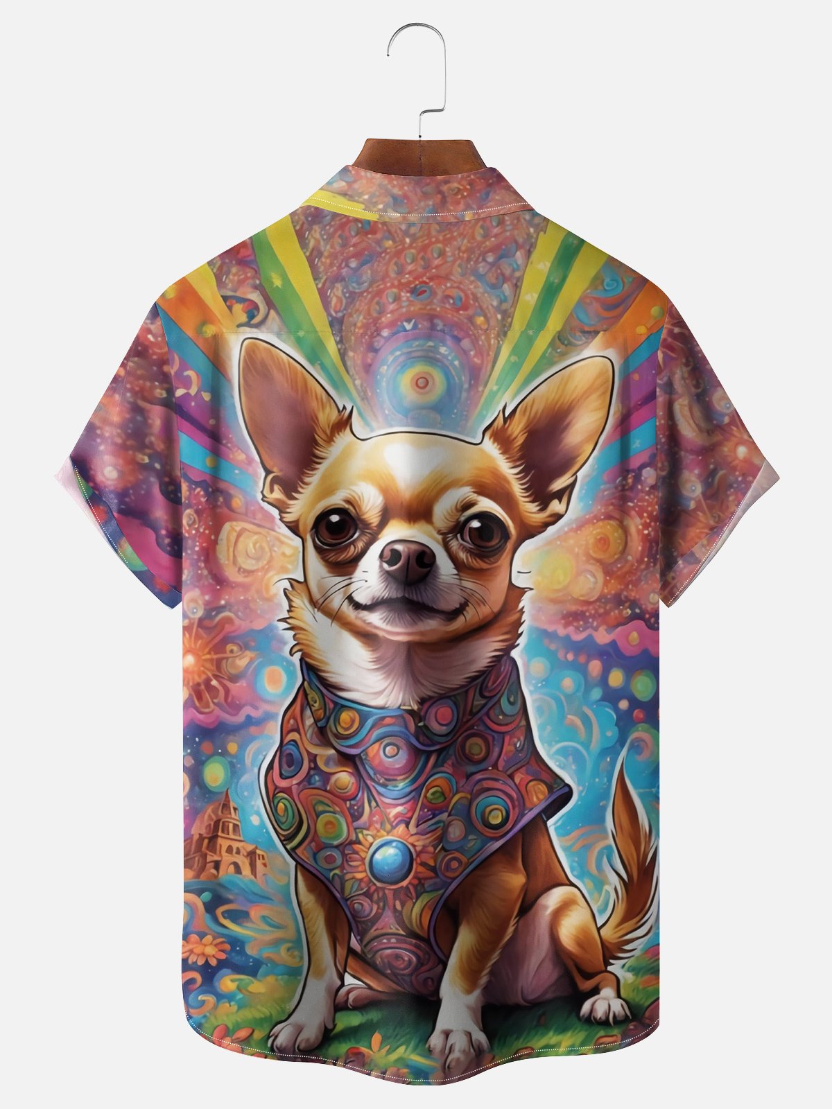 Moisture Wicking Art Abstract Dog Hawaiian Shirt