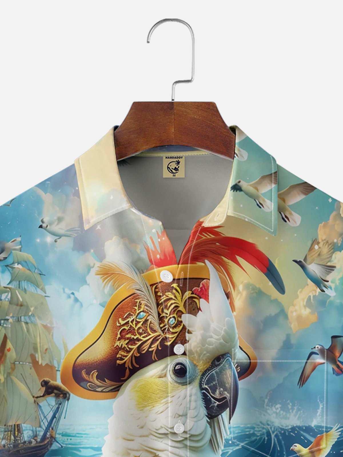 Moisture Wicking Pirate Parrot Hawaiian Shirt