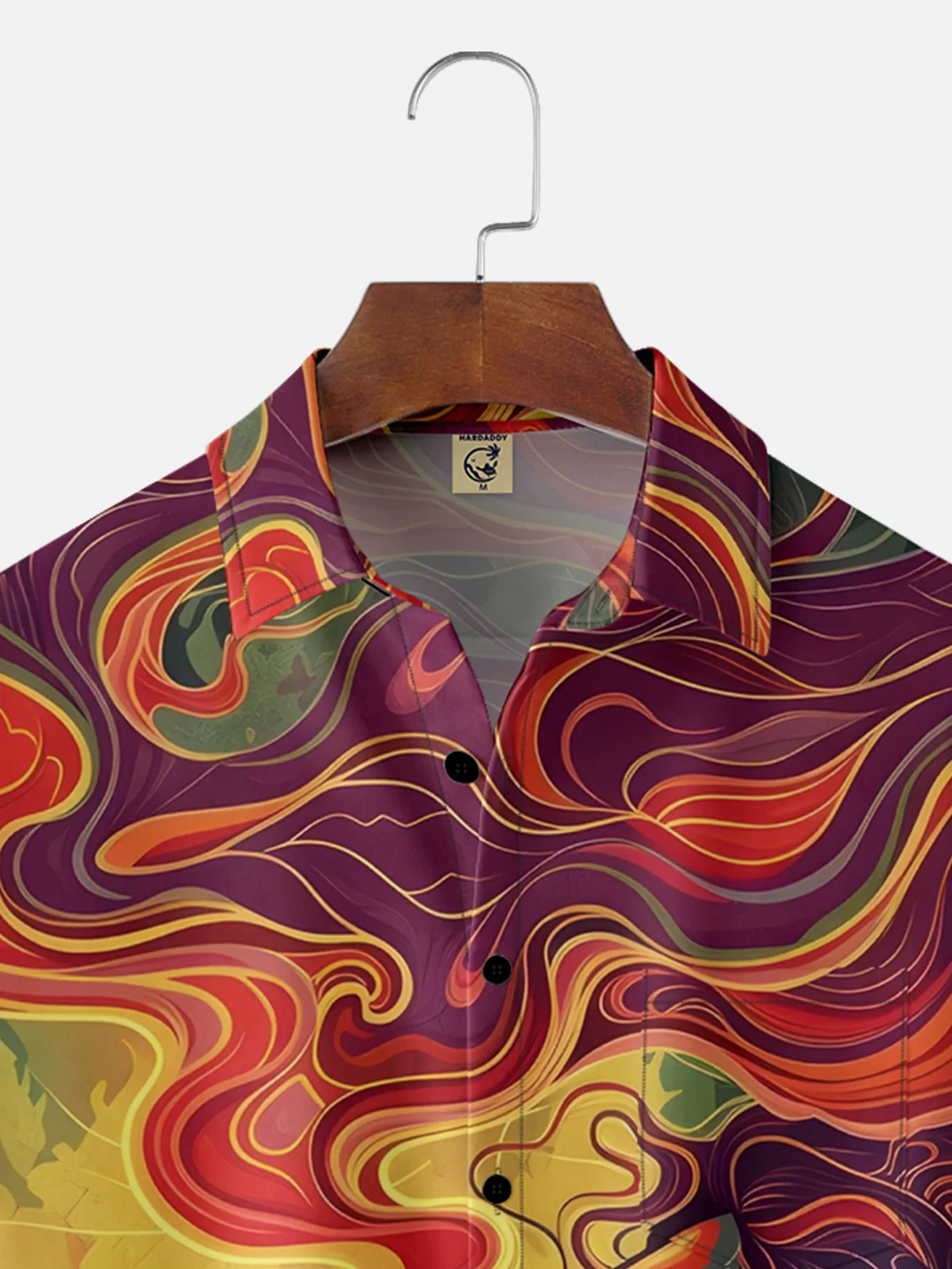 Moisture-wicking Abstract Art Chest Pocket Hawaiian Shirt